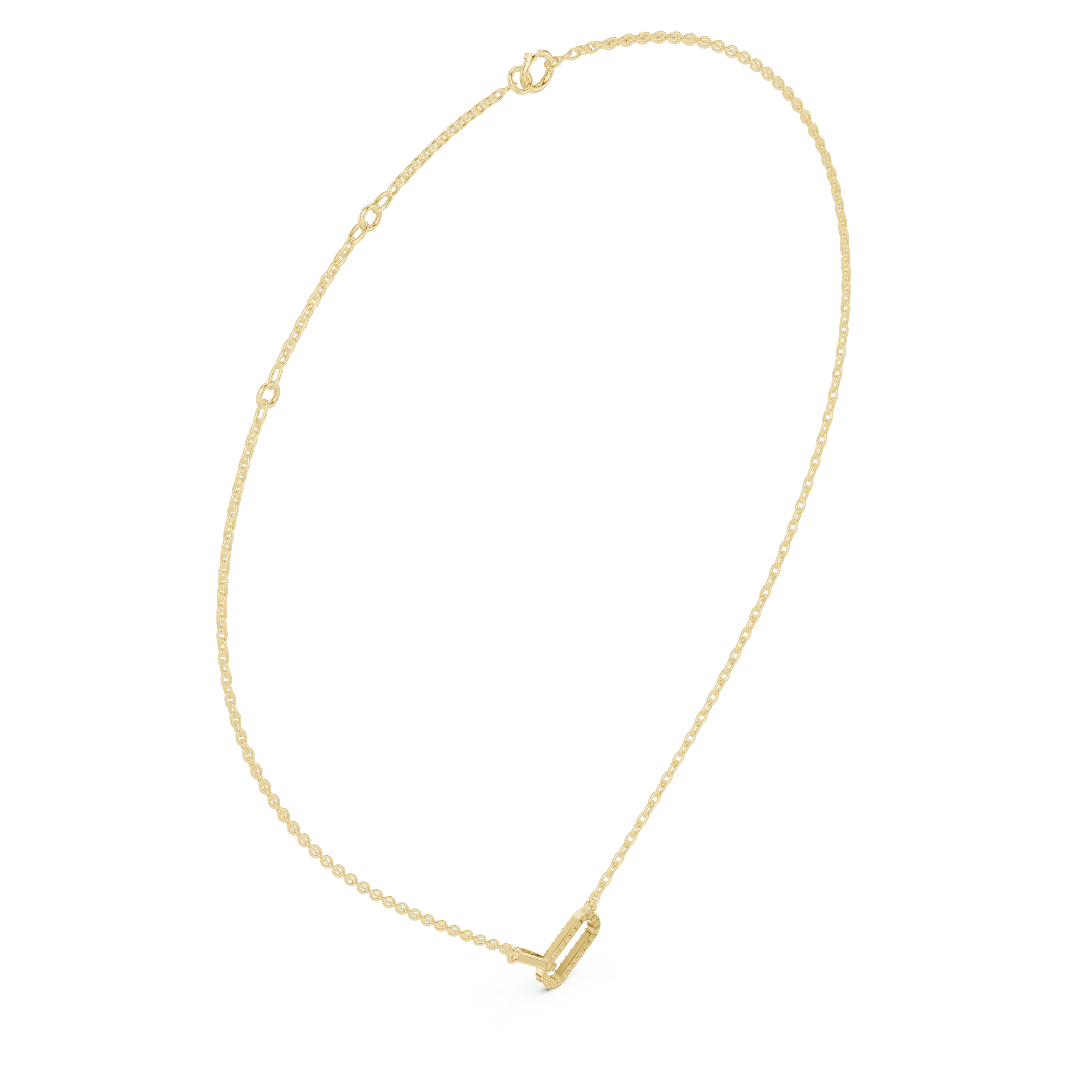 Modern Diamond Link Pendant Necklace
