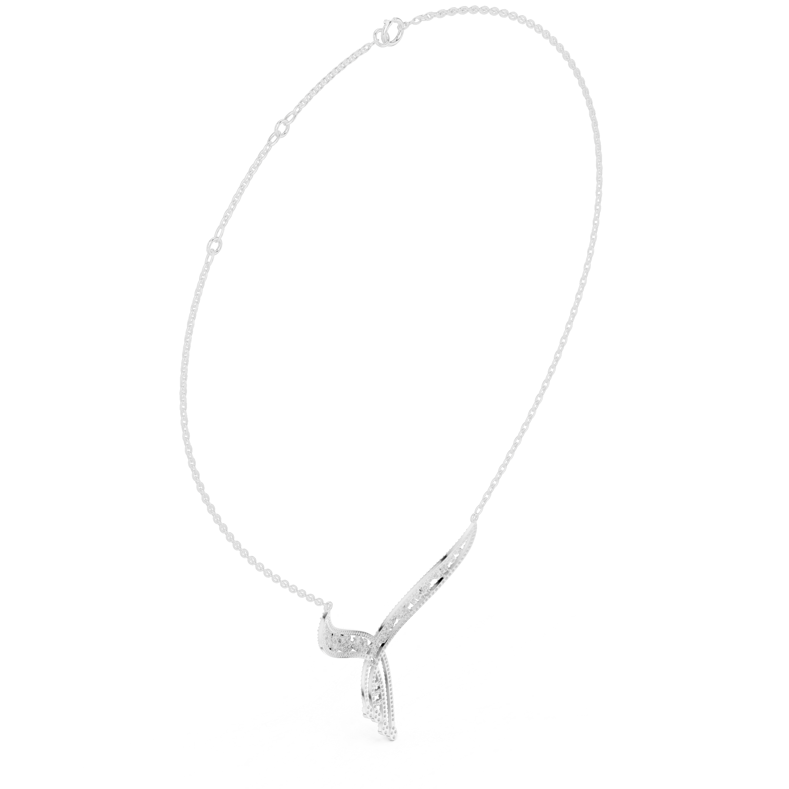 Elegant V-Shaped Diamond Tassel Statement Necklace