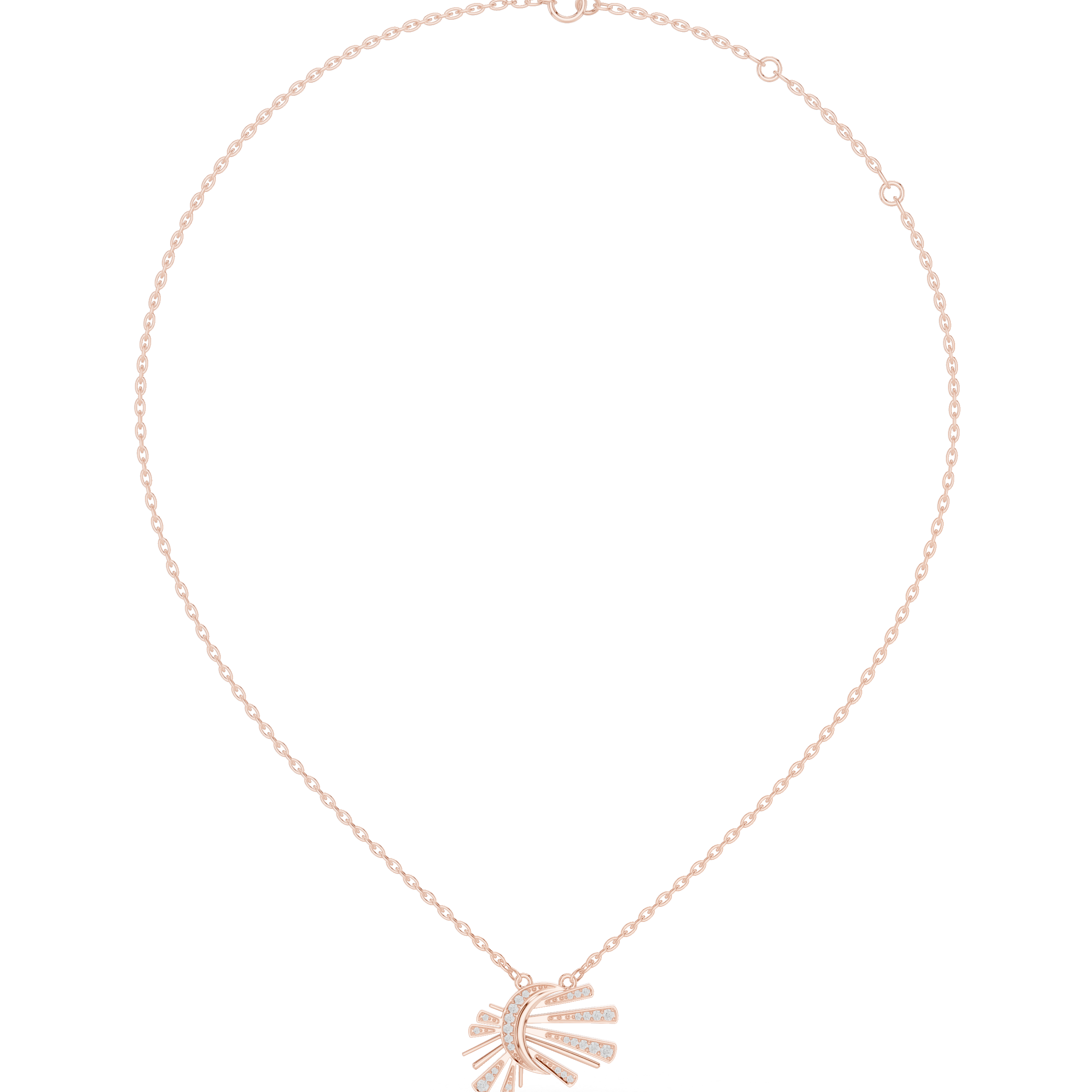 Radiant Sunburst Diamond Pendant Necklace