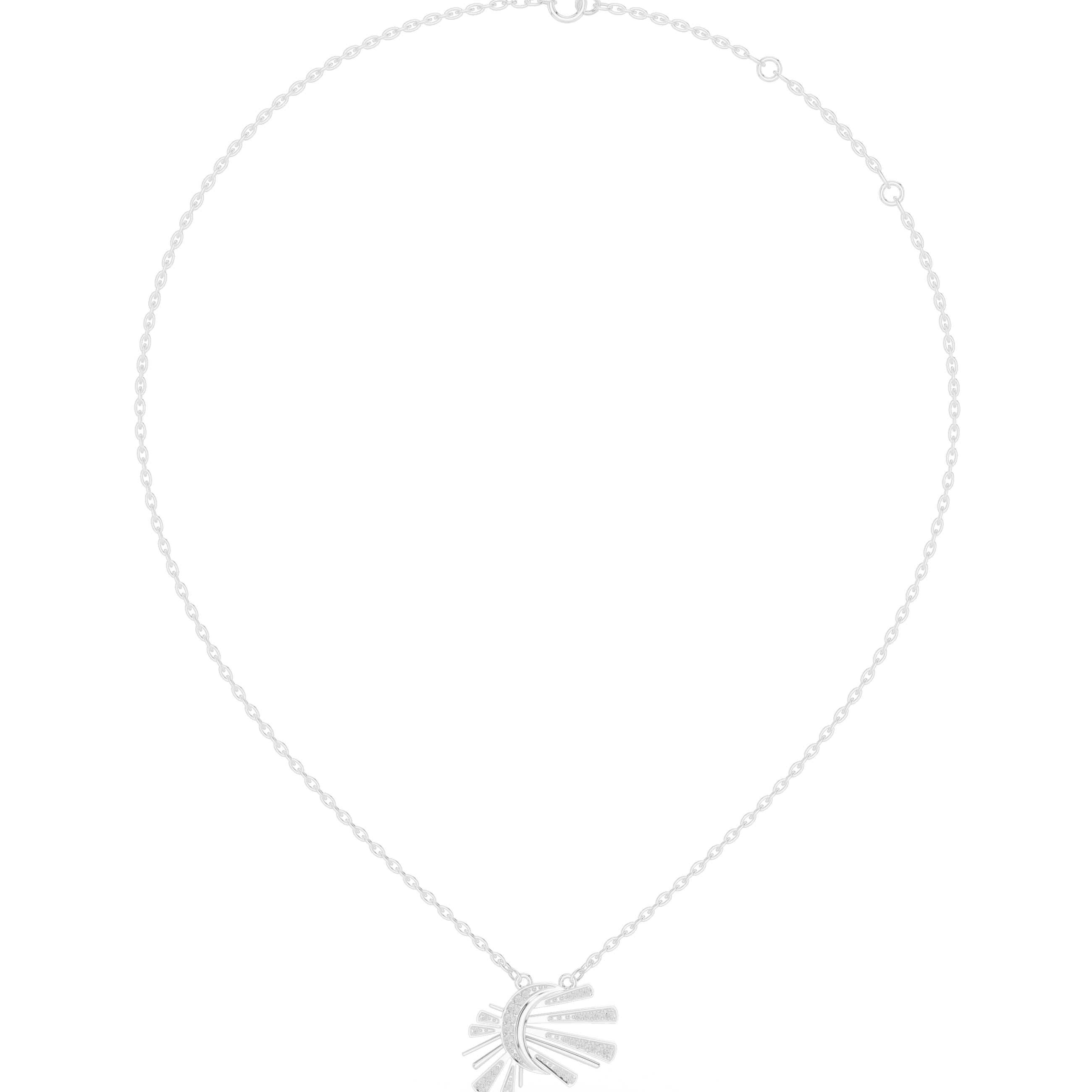 Radiant Sunburst Diamond Pendant Necklace