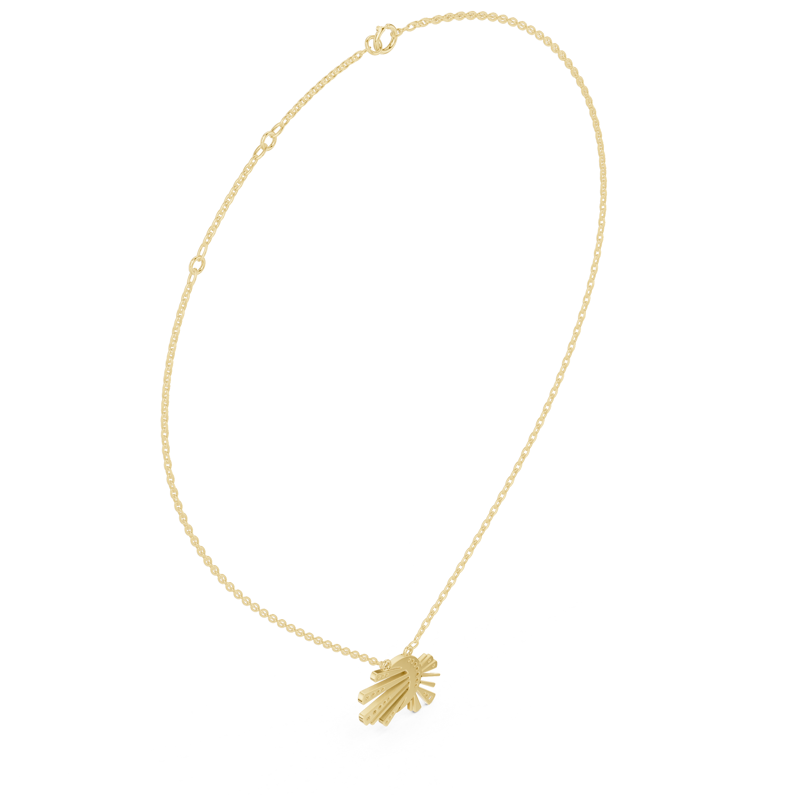Radiant Sunburst Diamond Pendant Necklace