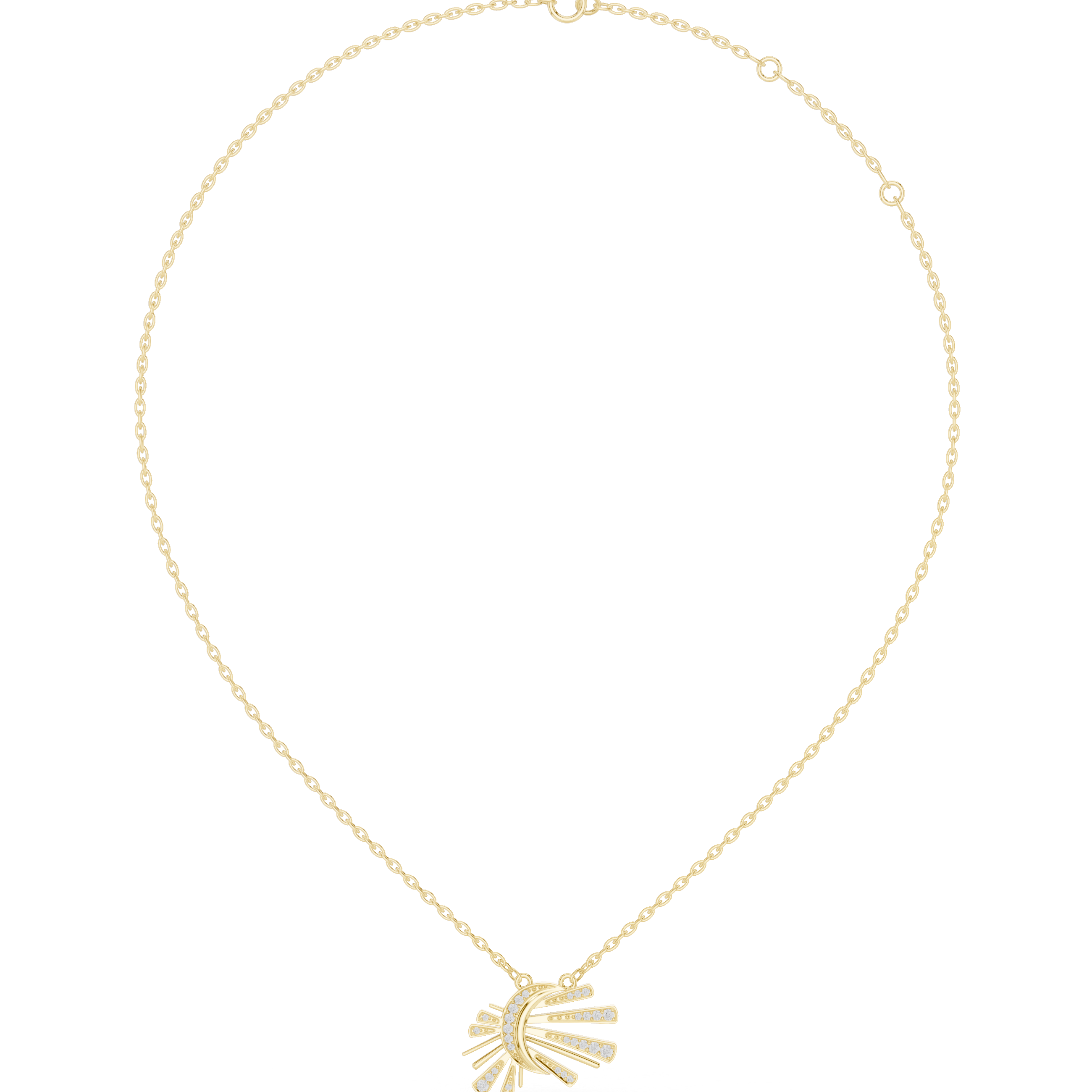 Radiant Sunburst Diamond Pendant Necklace