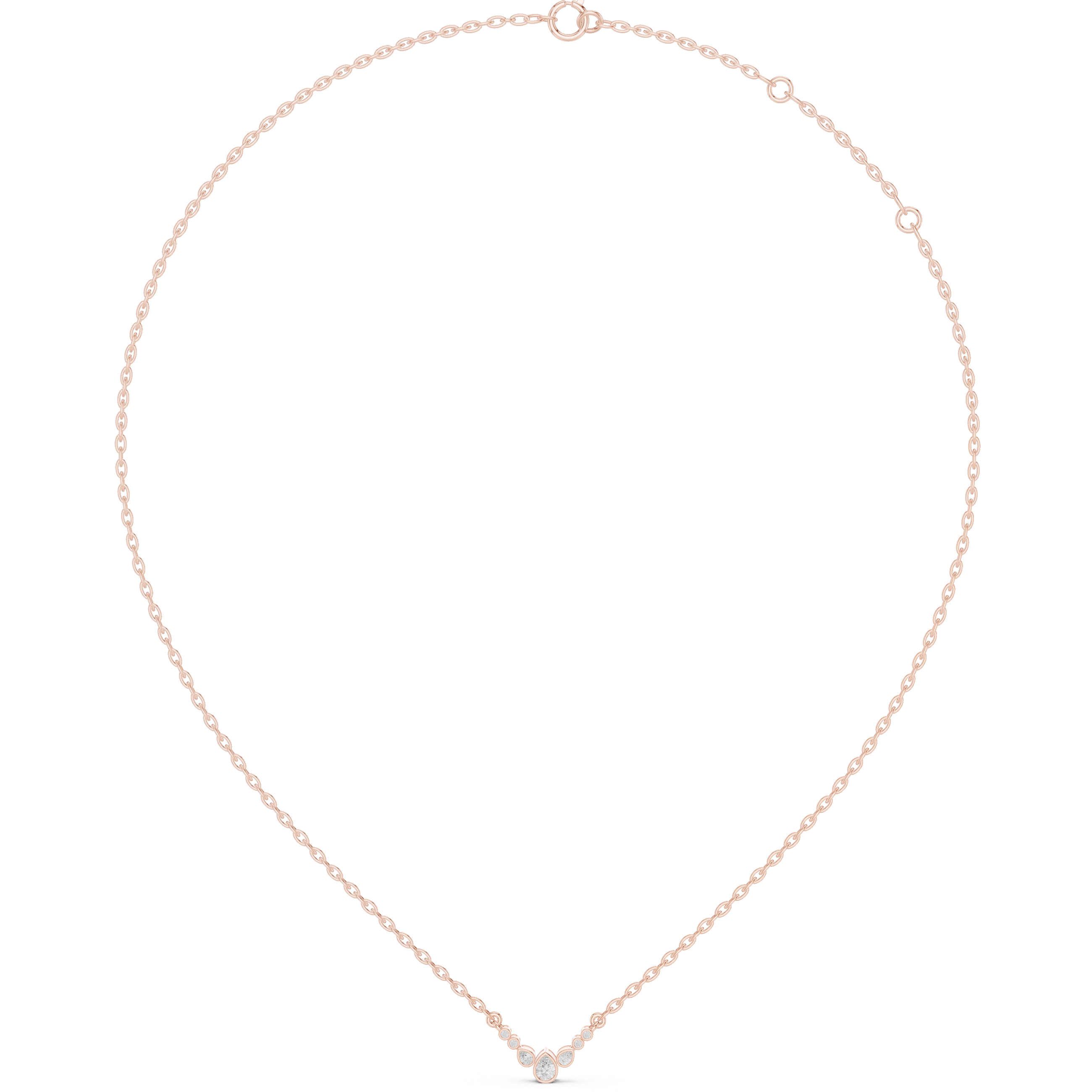 Elegant Pear Cut Multi-Stone Drop Necklace