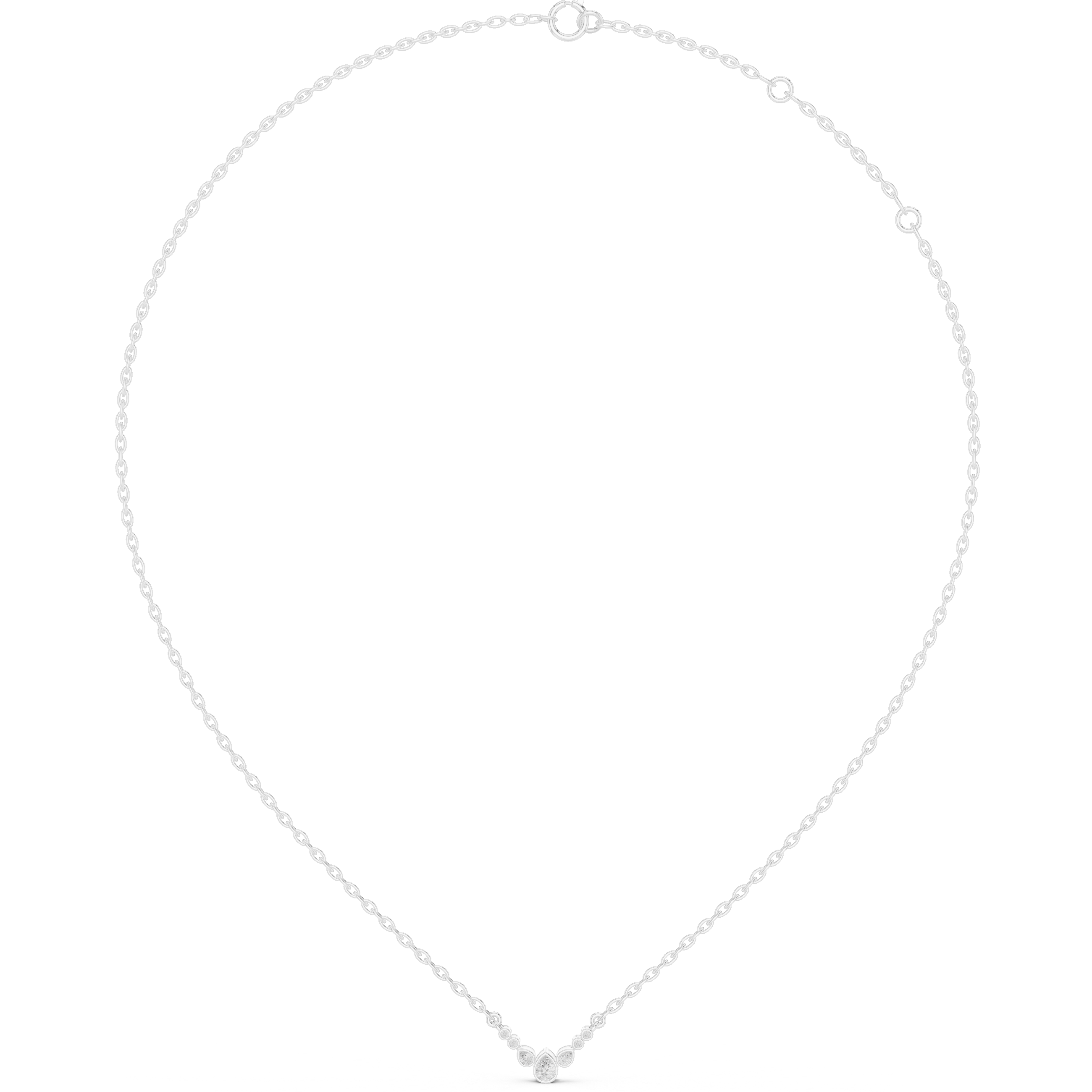Elegant Pear Cut Multi-Stone Drop Necklace