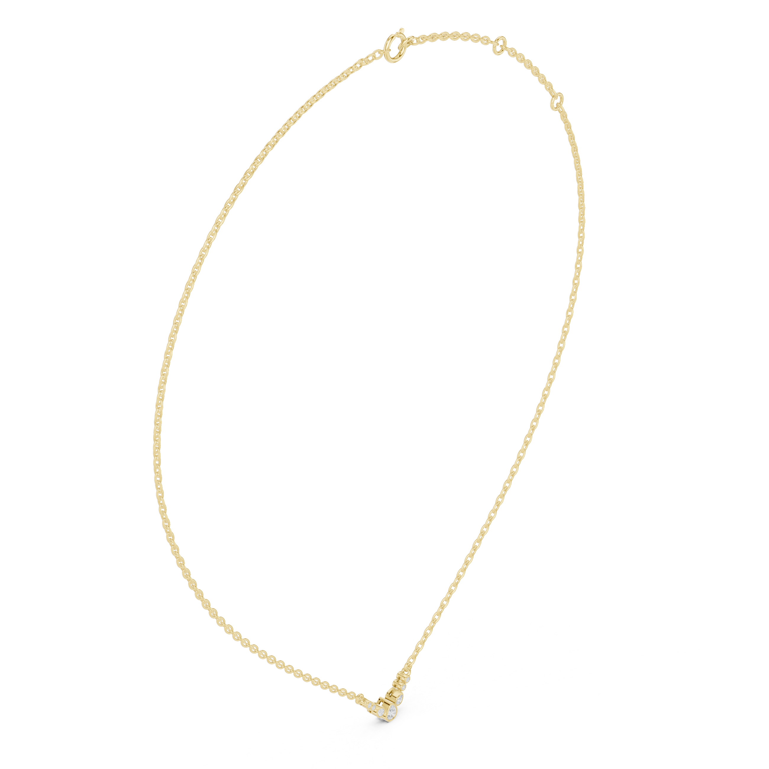 Elegant Pear Cut Multi-Stone Drop Necklace