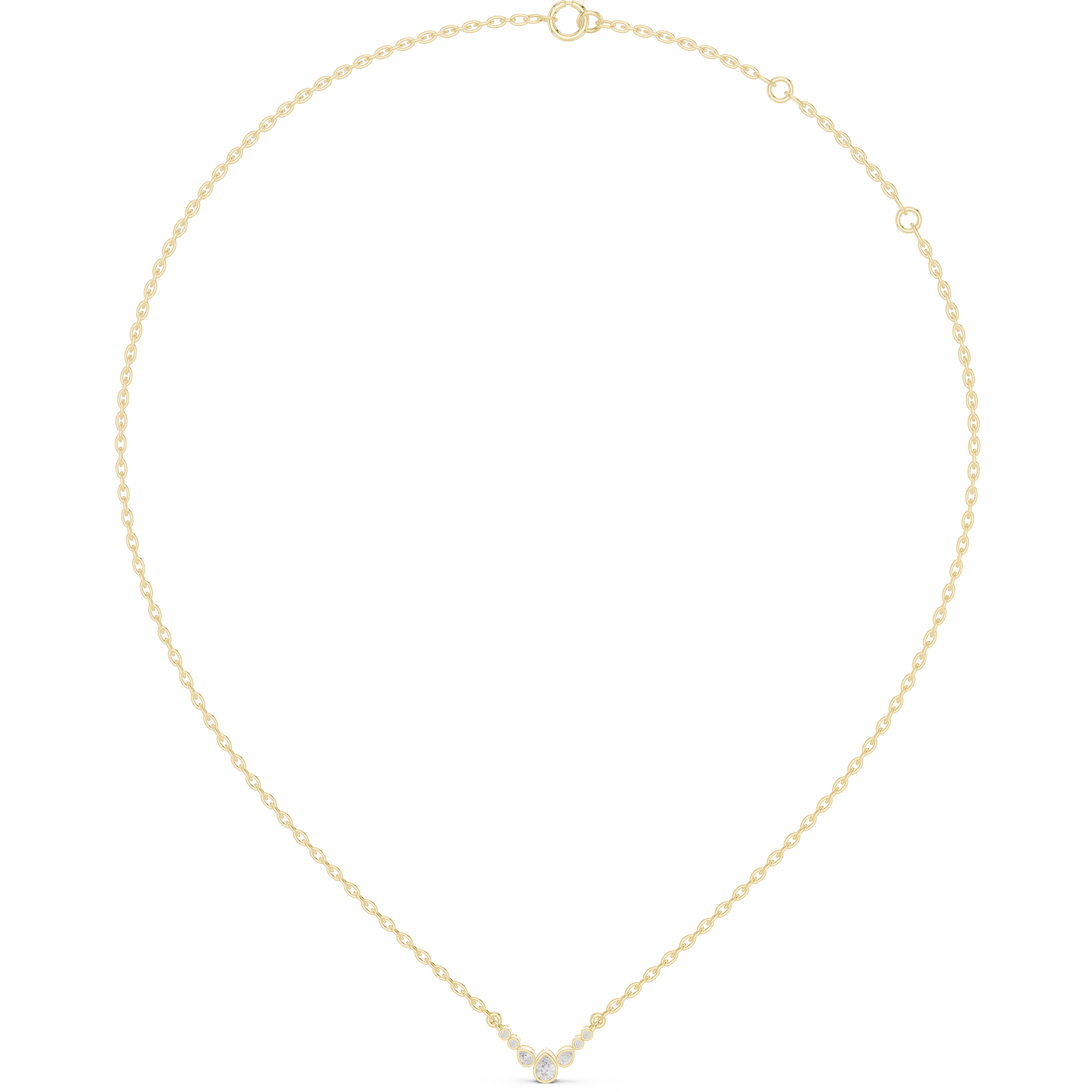 Elegant Pear Cut Multi-Stone Drop Necklace