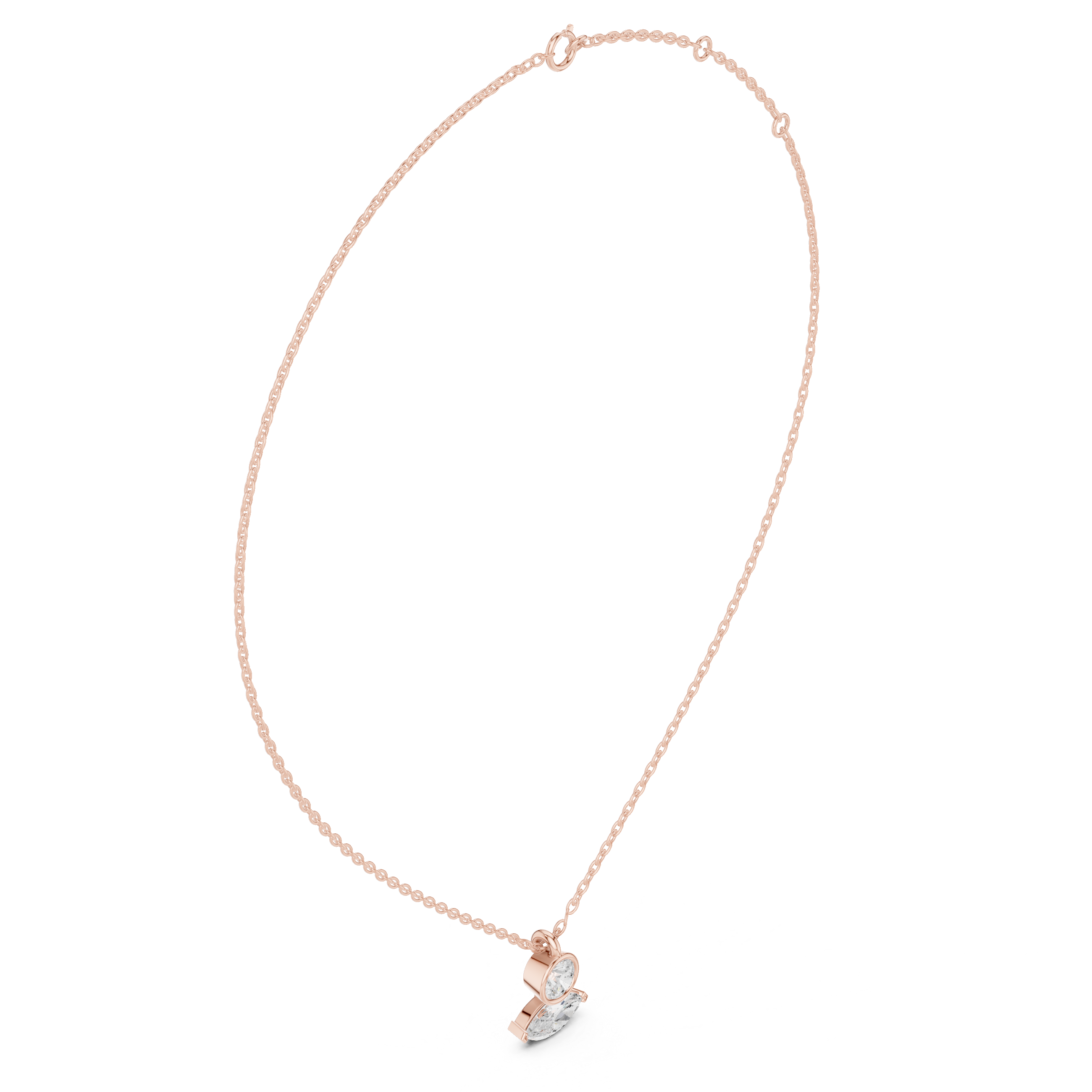 Minimalist Bezel & Marquise Diamond Pendant Necklace