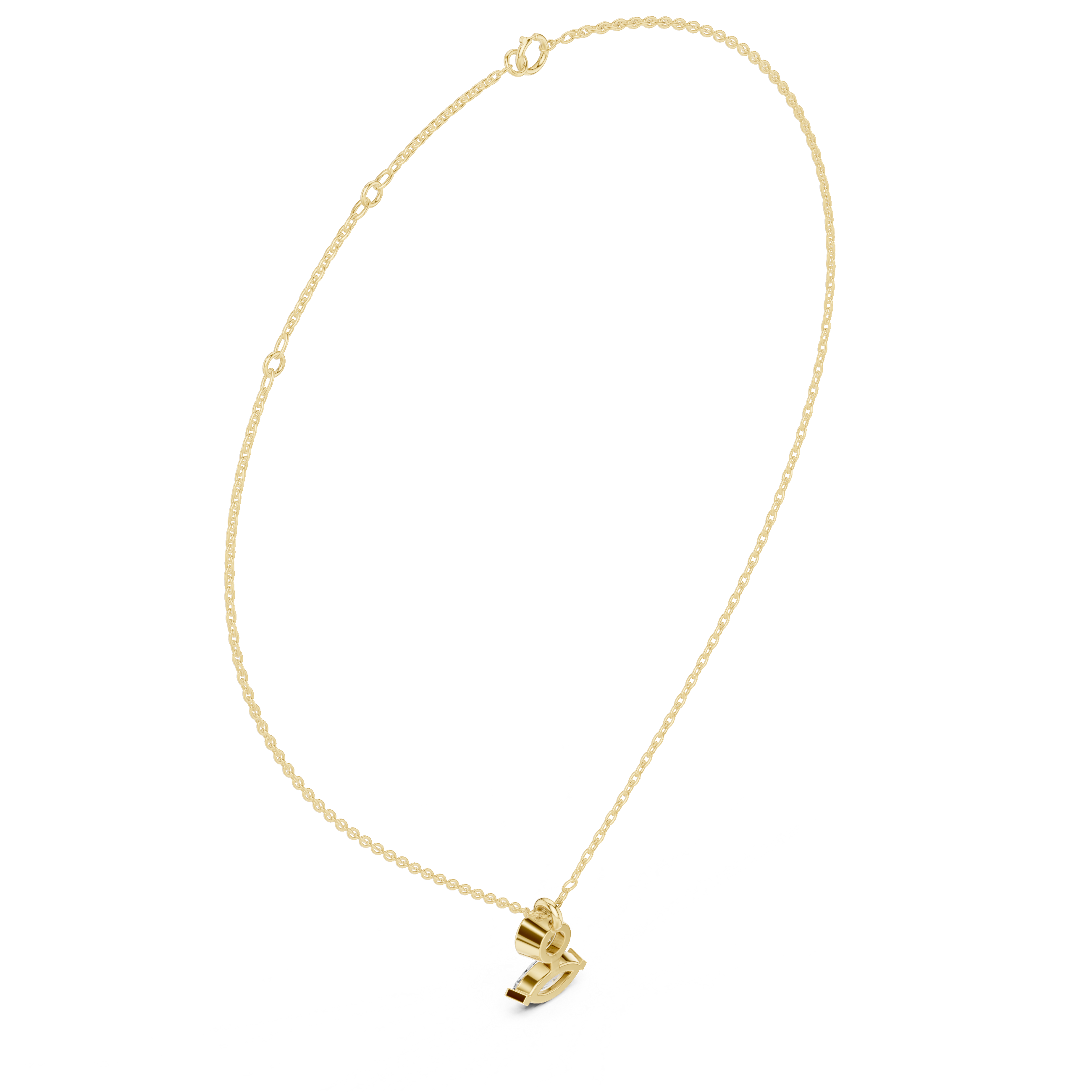 Minimalist Bezel & Marquise Diamond Pendant Necklace