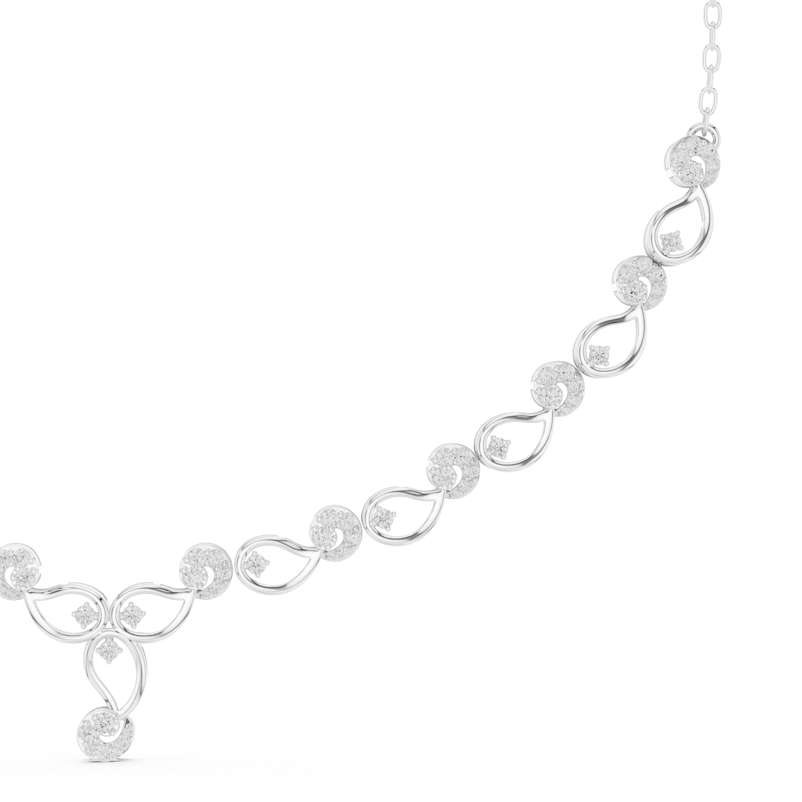 Floral Infinity Diamond Necklace with Drop Detail