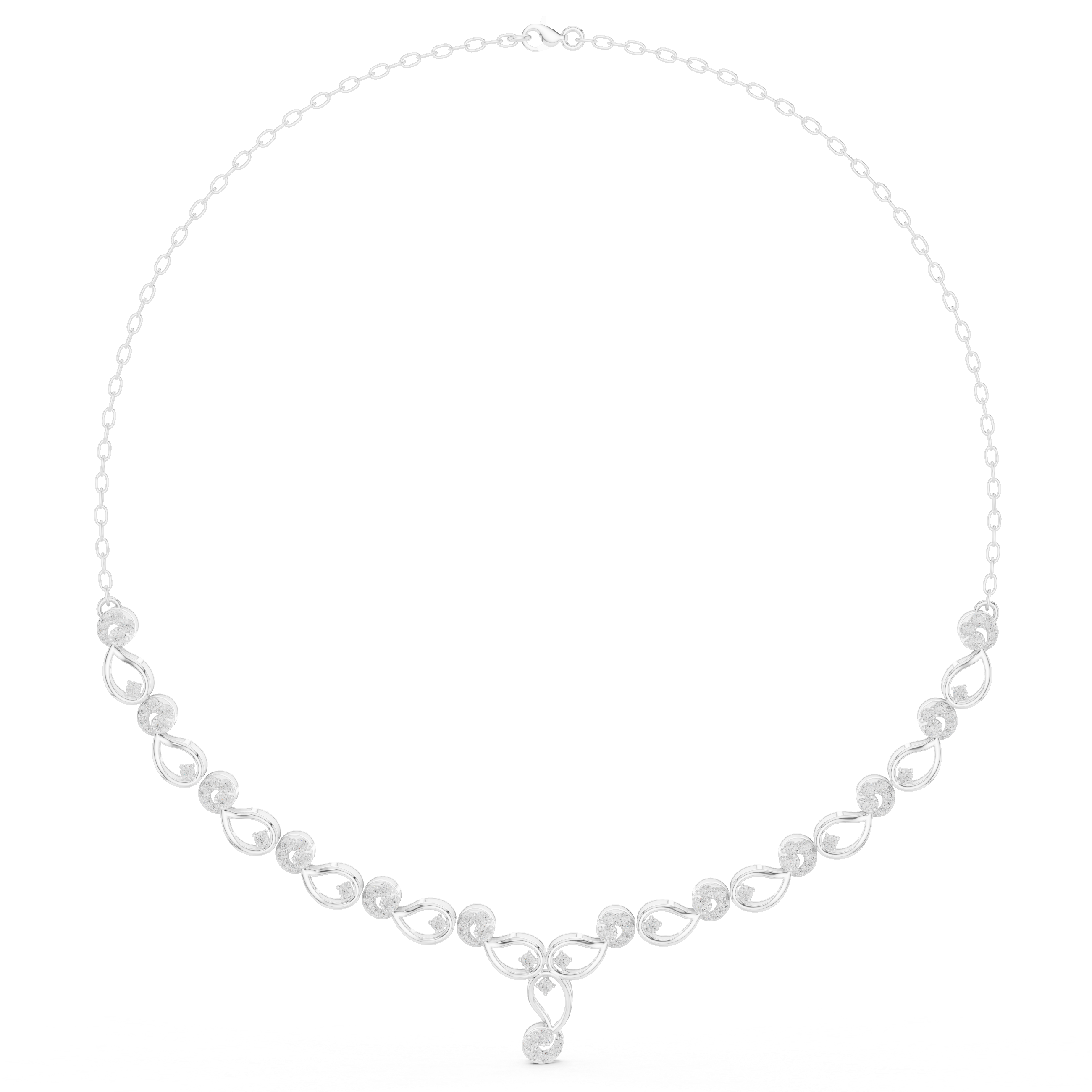 Floral Infinity Diamond Necklace with Drop Detail