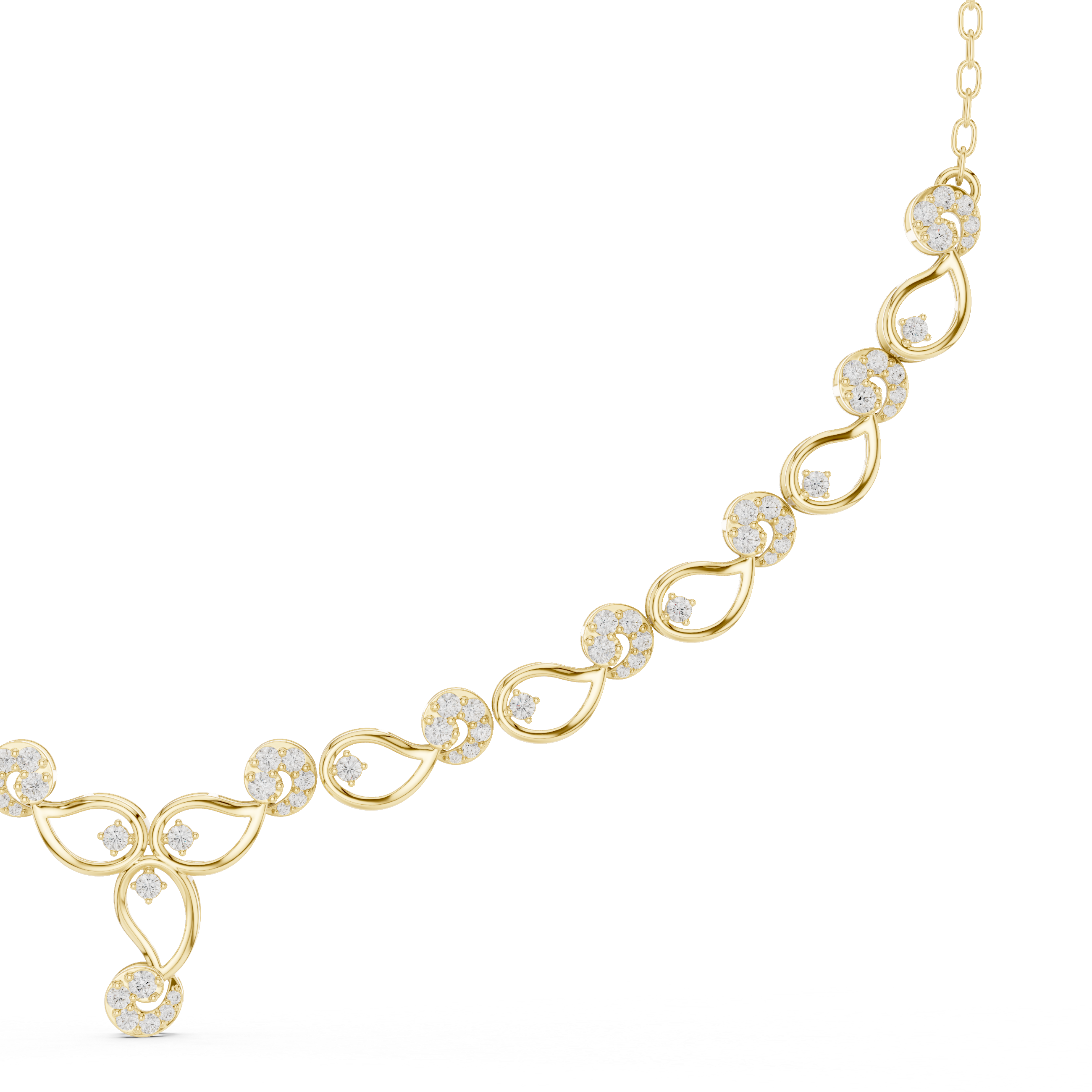 Floral Infinity Diamond Necklace with Drop Detail