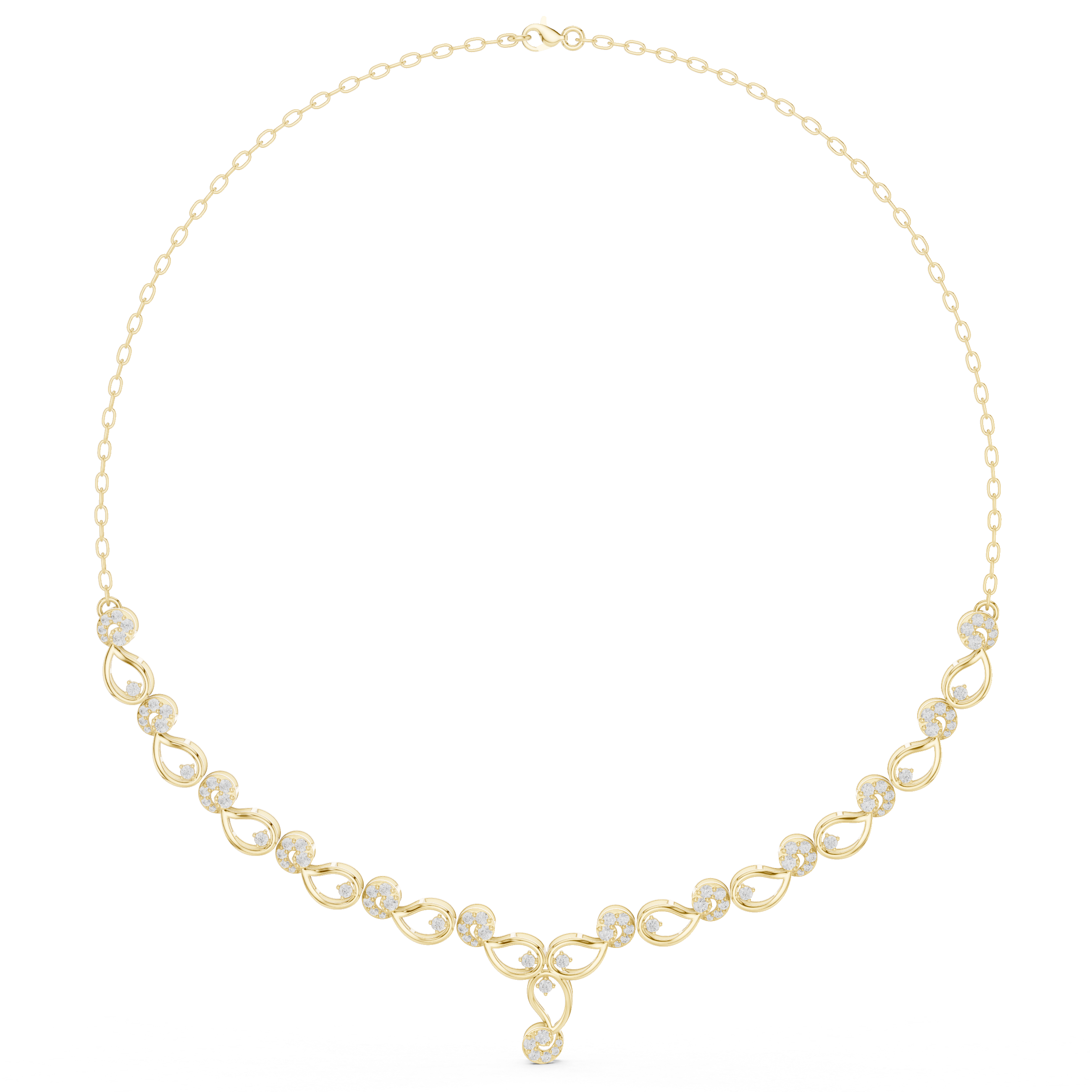 Floral Infinity Diamond Necklace with Drop Detail