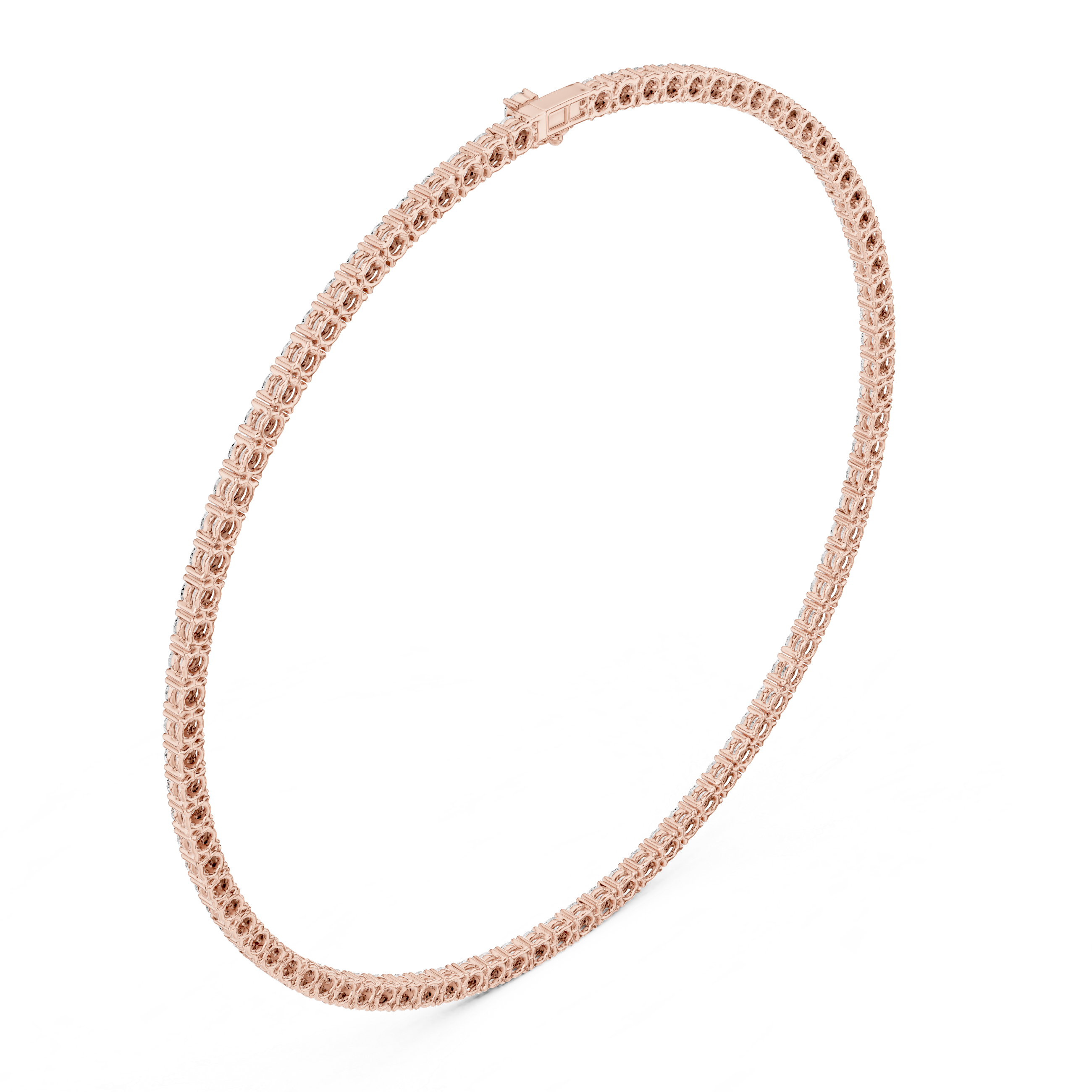 Round Cut Diamond Tennis Necklace
