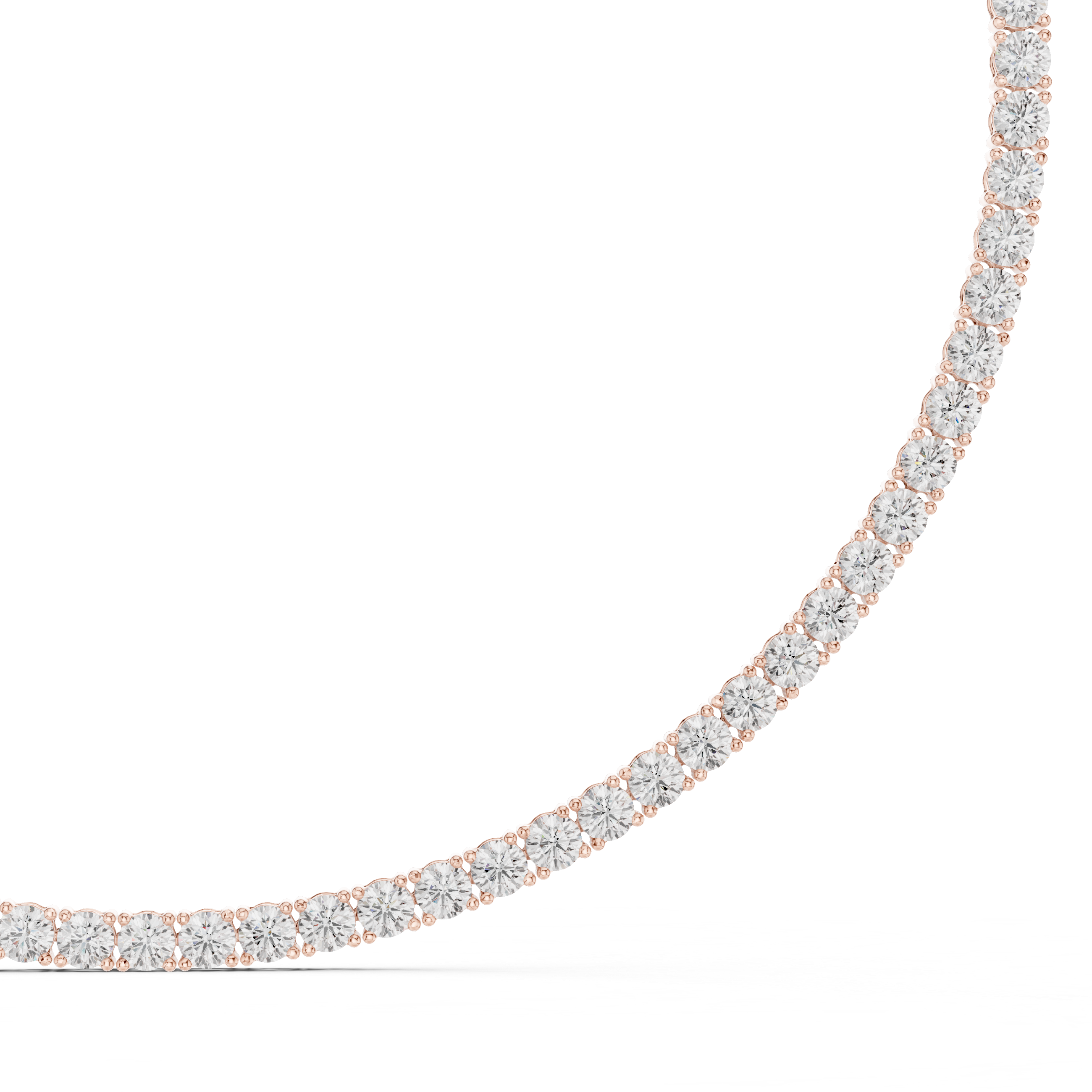 Round Cut Diamond Tennis Necklace
