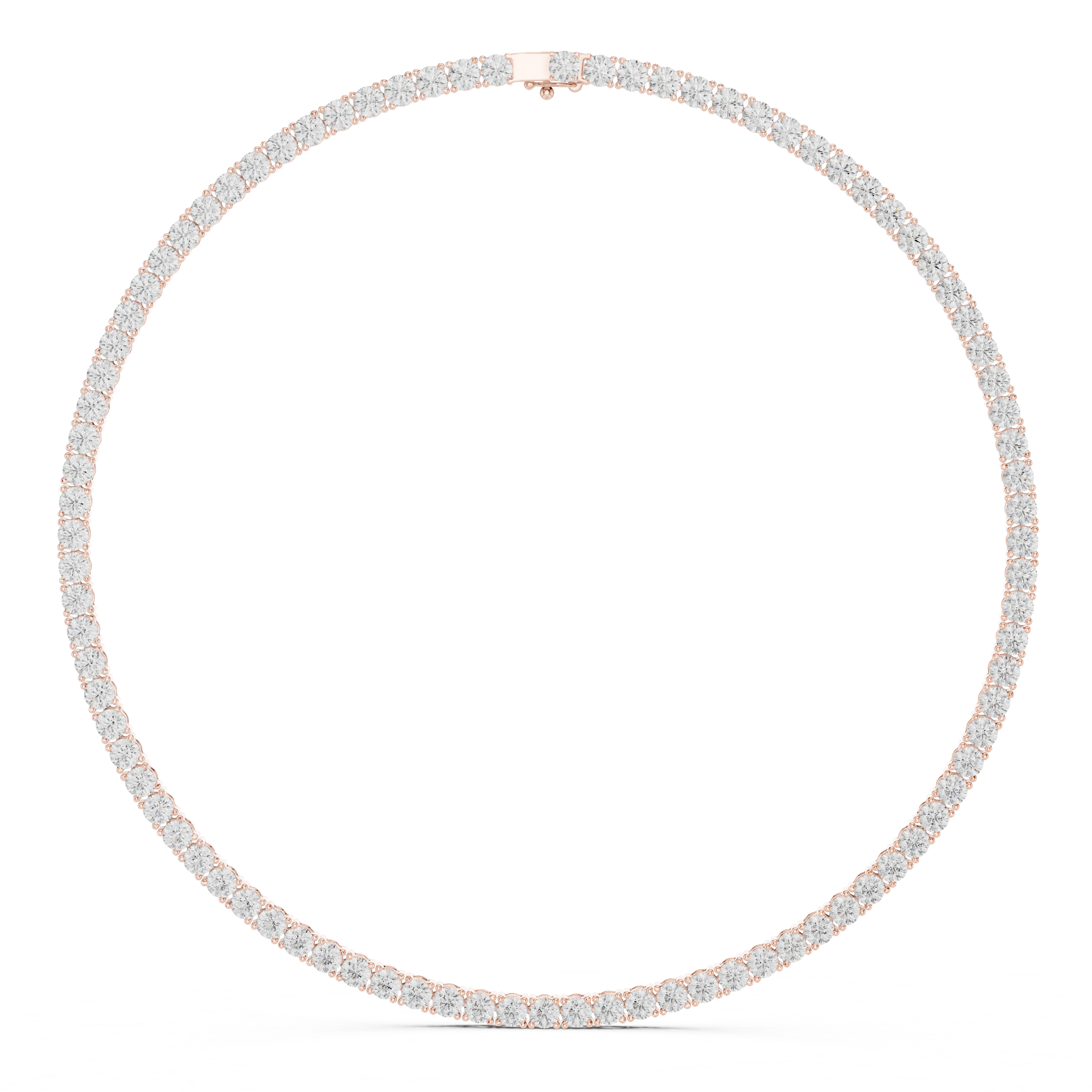 Round Cut Diamond Tennis Necklace