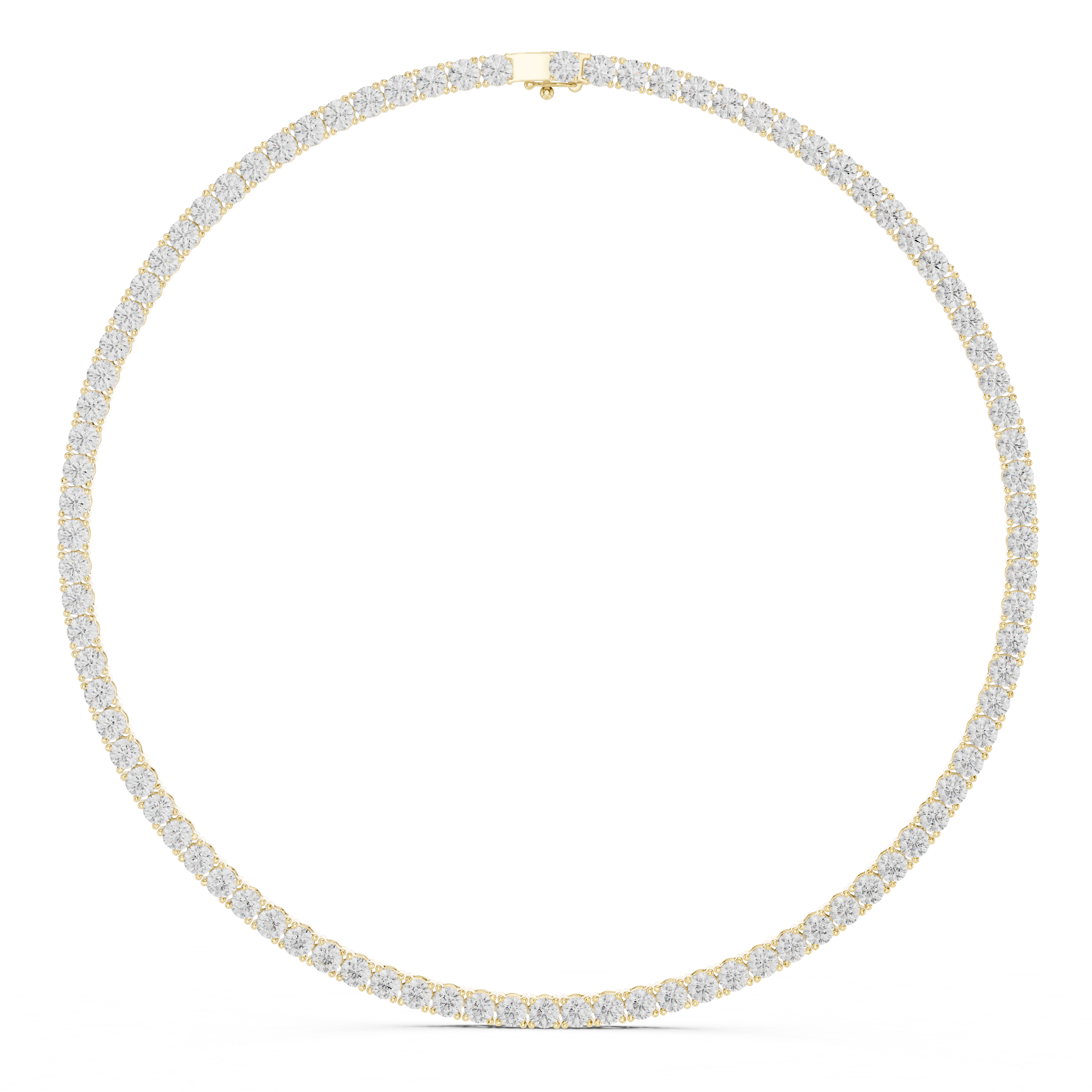 Round Cut Diamond Tennis Necklace