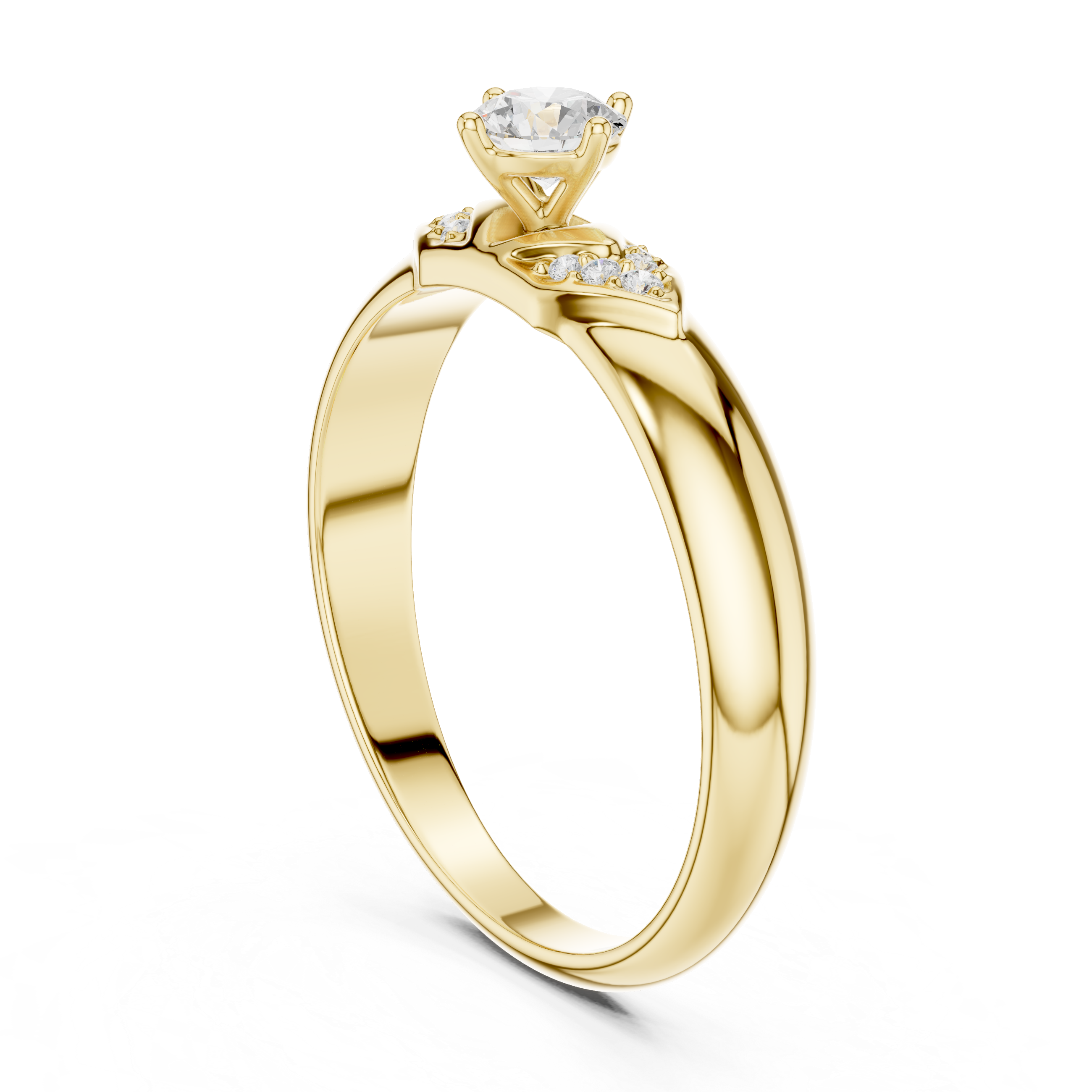 Vintage Inspired Diamond Engagement Ring with Pavé Accents – Round Solitaire Promise Ring