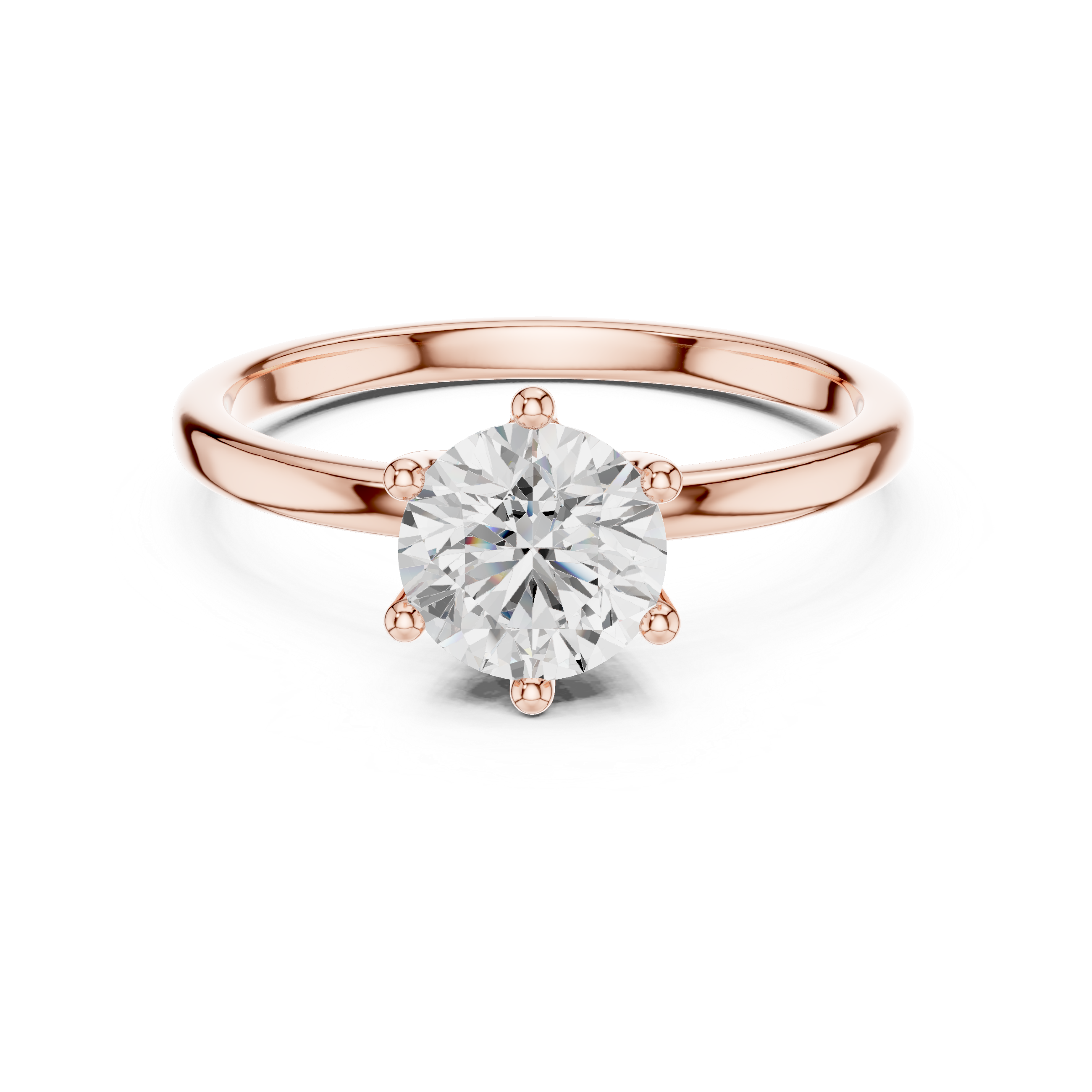 Classic Round Solitaire Engagement Ring – 1 Carat Six Prong Diamond Ring
