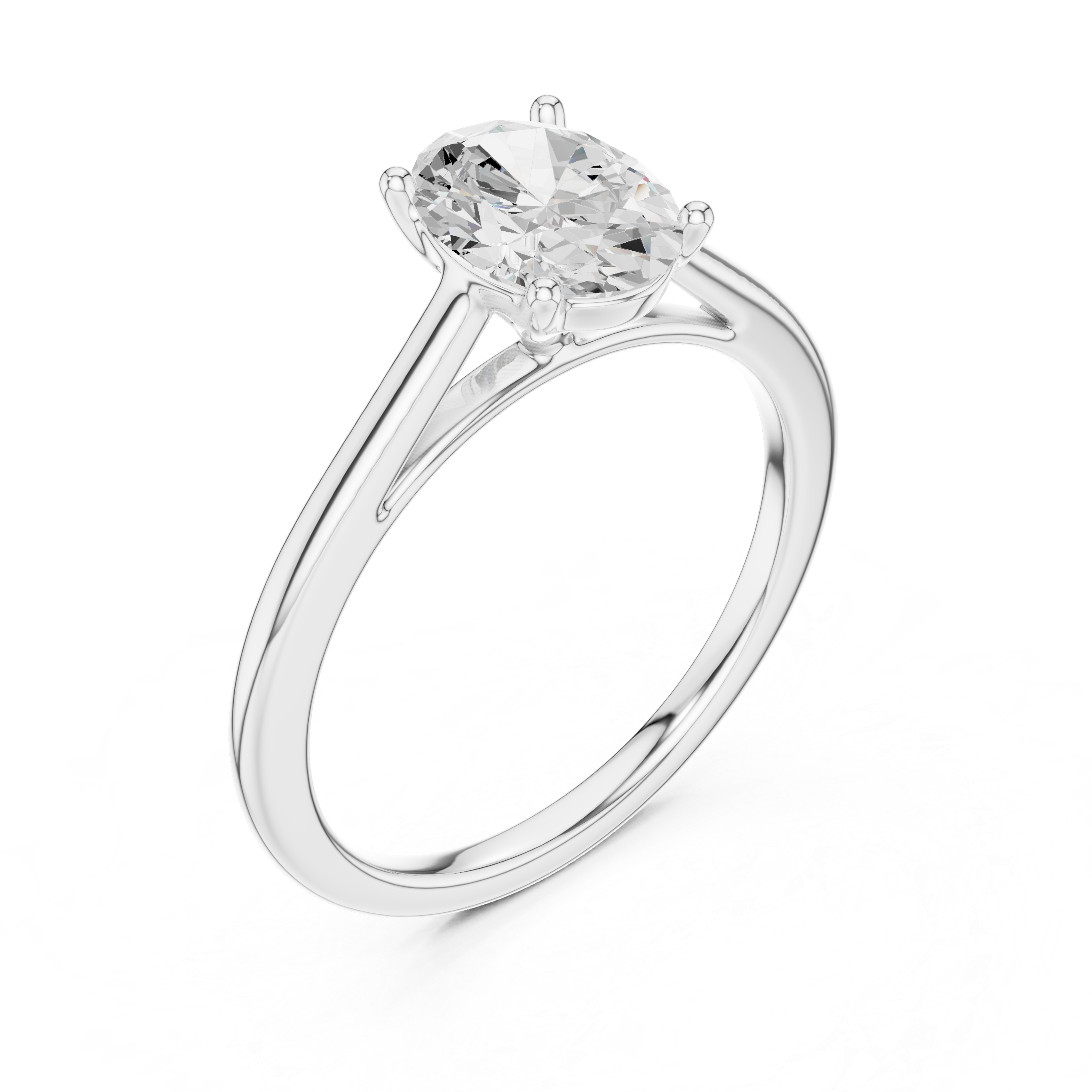 Oval Solitaire Engagement Ring – Classic Four Prong Diamond Ring