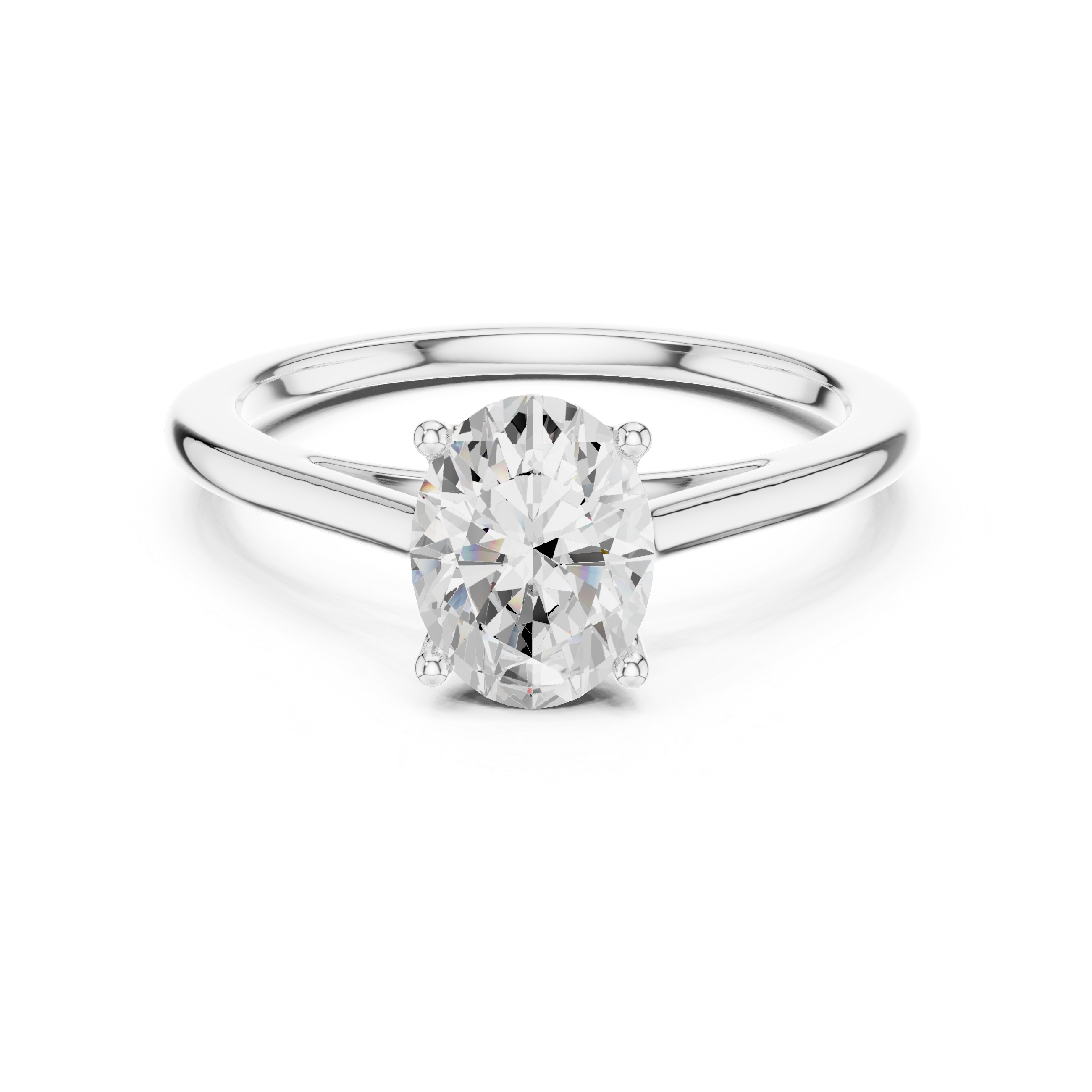 Oval Solitaire Engagement Ring – Classic Four Prong Diamond Ring