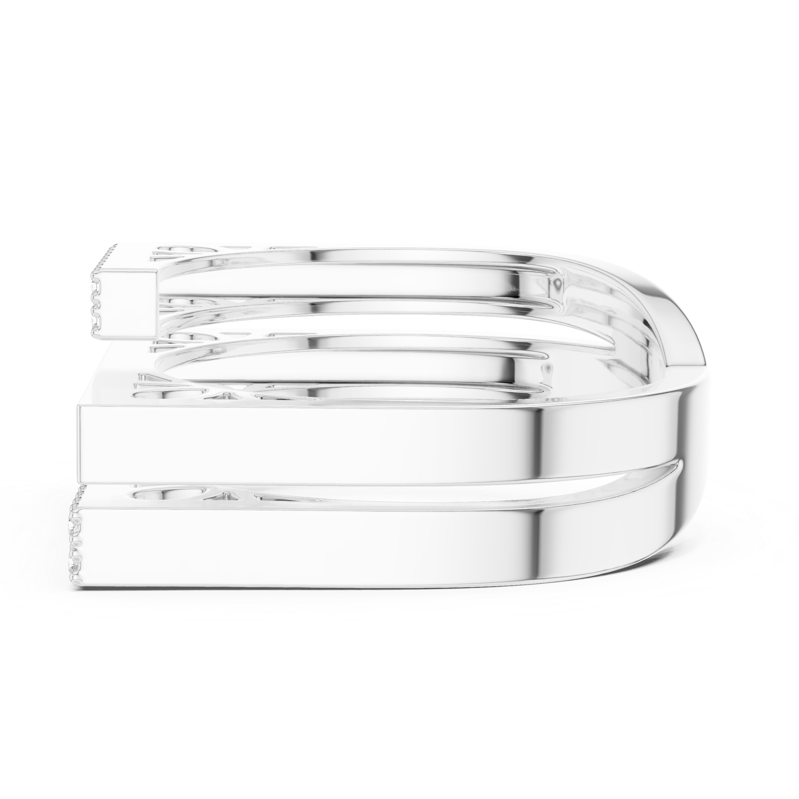 Modern Parallel Bar Diamond Ring – Open Geometric Pave Statement Ring