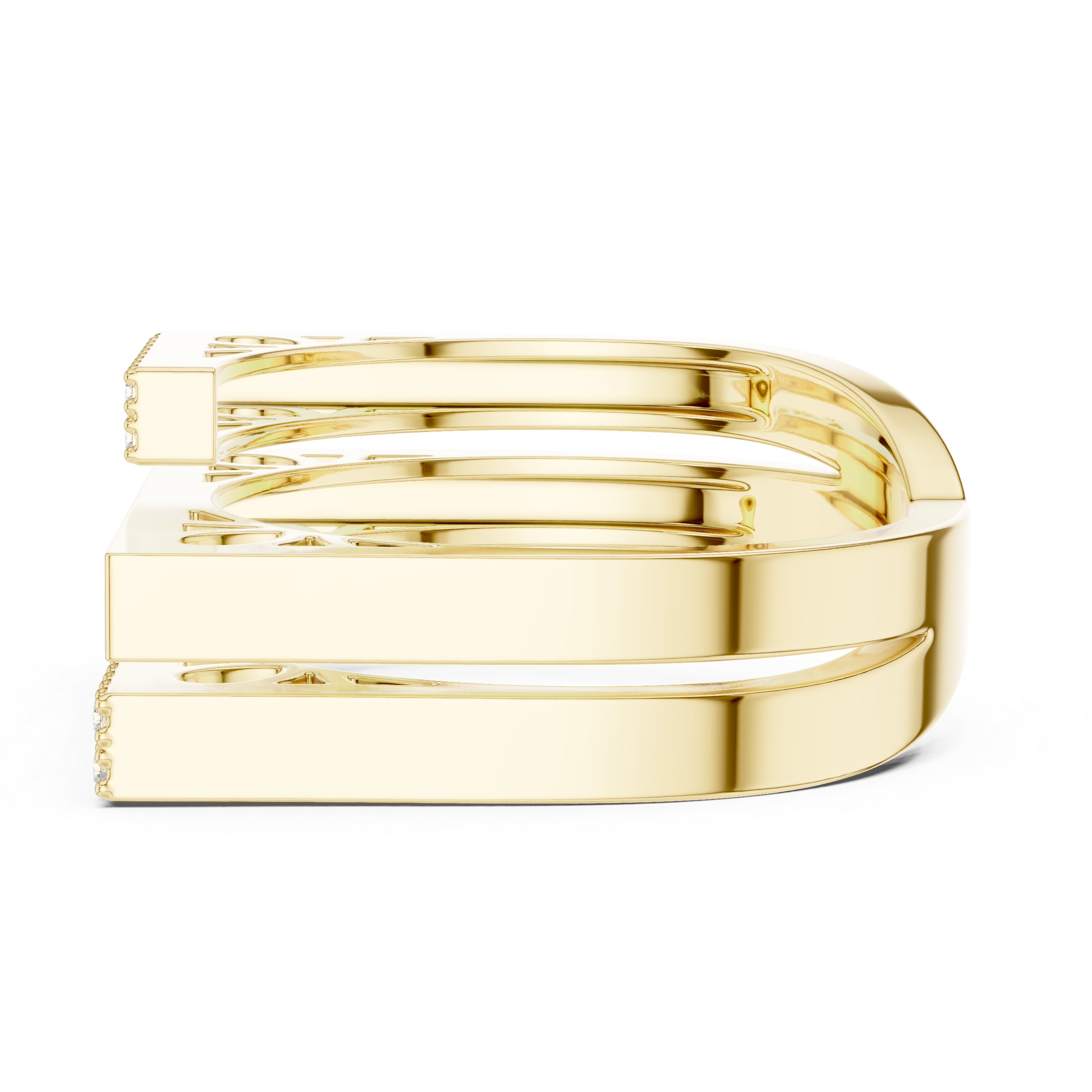 Modern Parallel Bar Diamond Ring – Open Geometric Pave Statement Ring