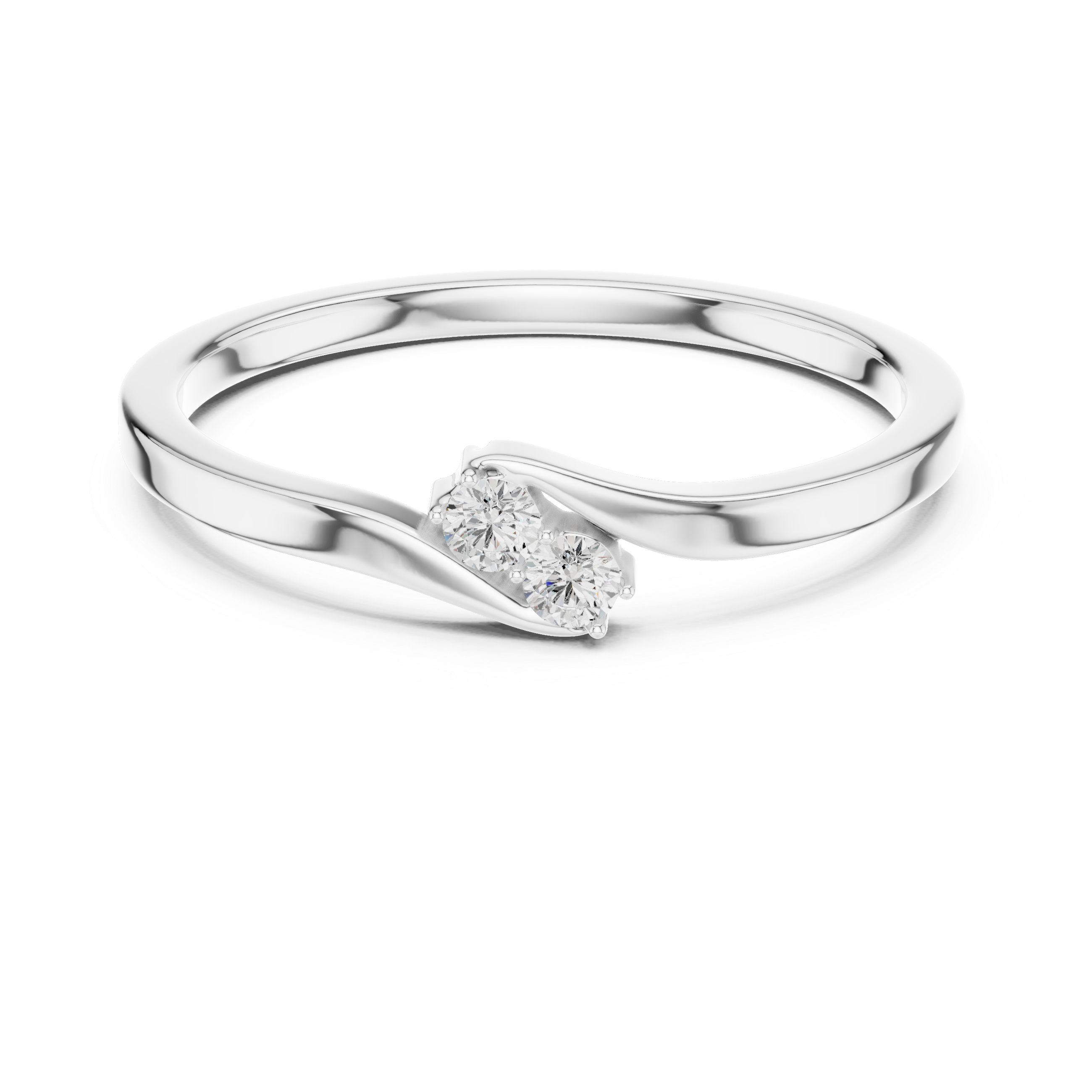 Two Stone Diamond Bypass Ring