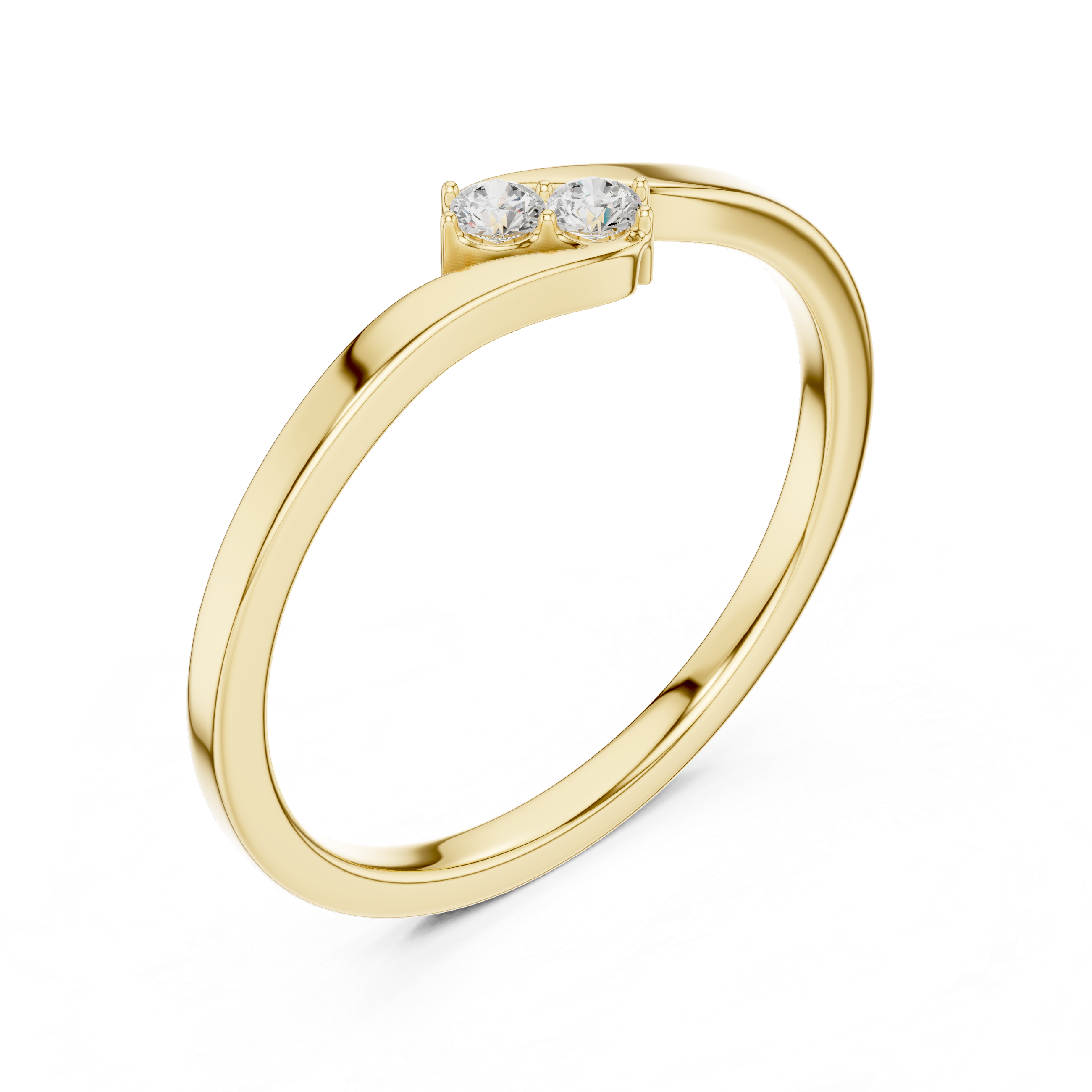 Two Stone Diamond Bypass Ring