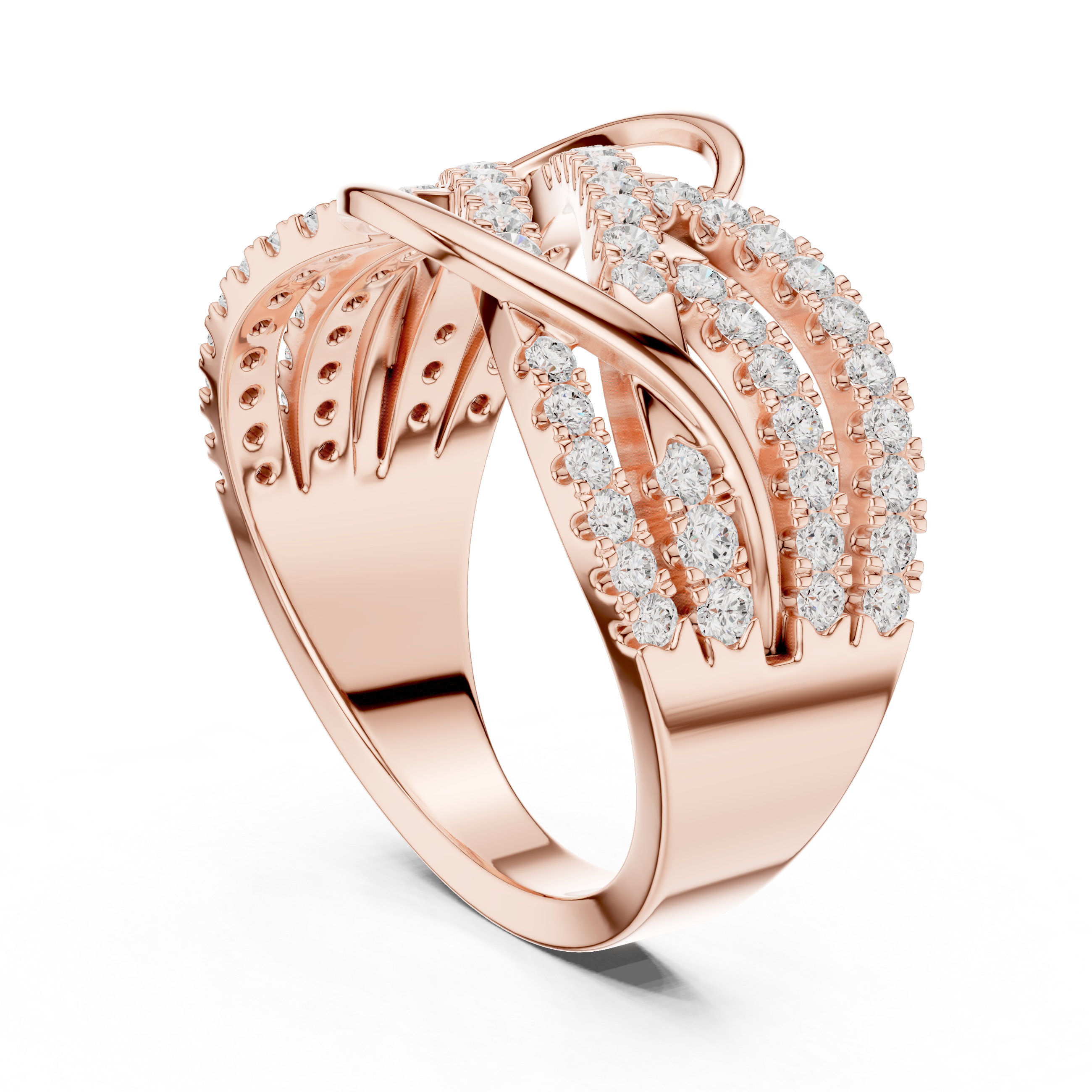 Infinity Crisscross Diamond Wide Band Ring