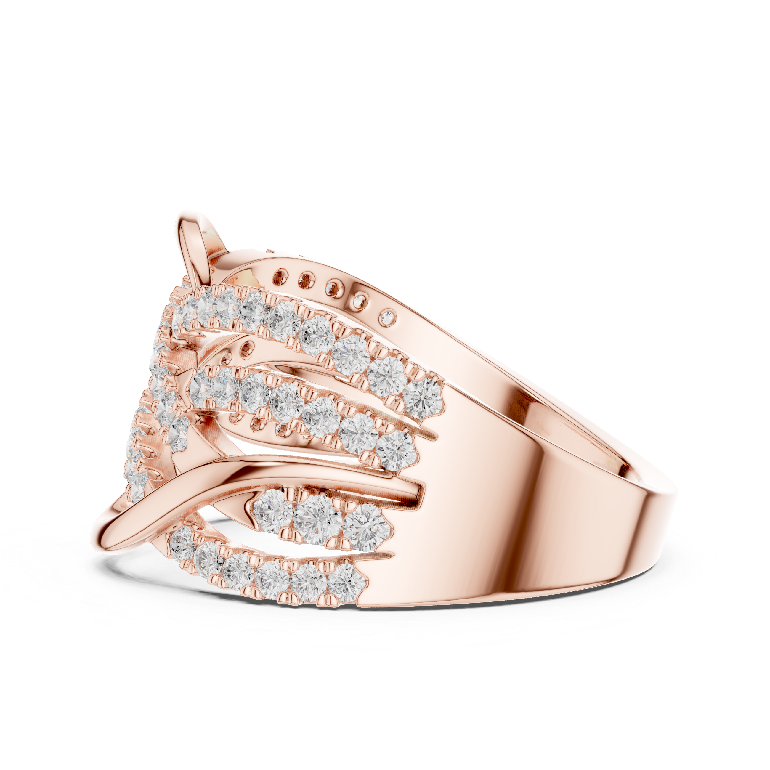 Infinity Crisscross Diamond Wide Band Ring
