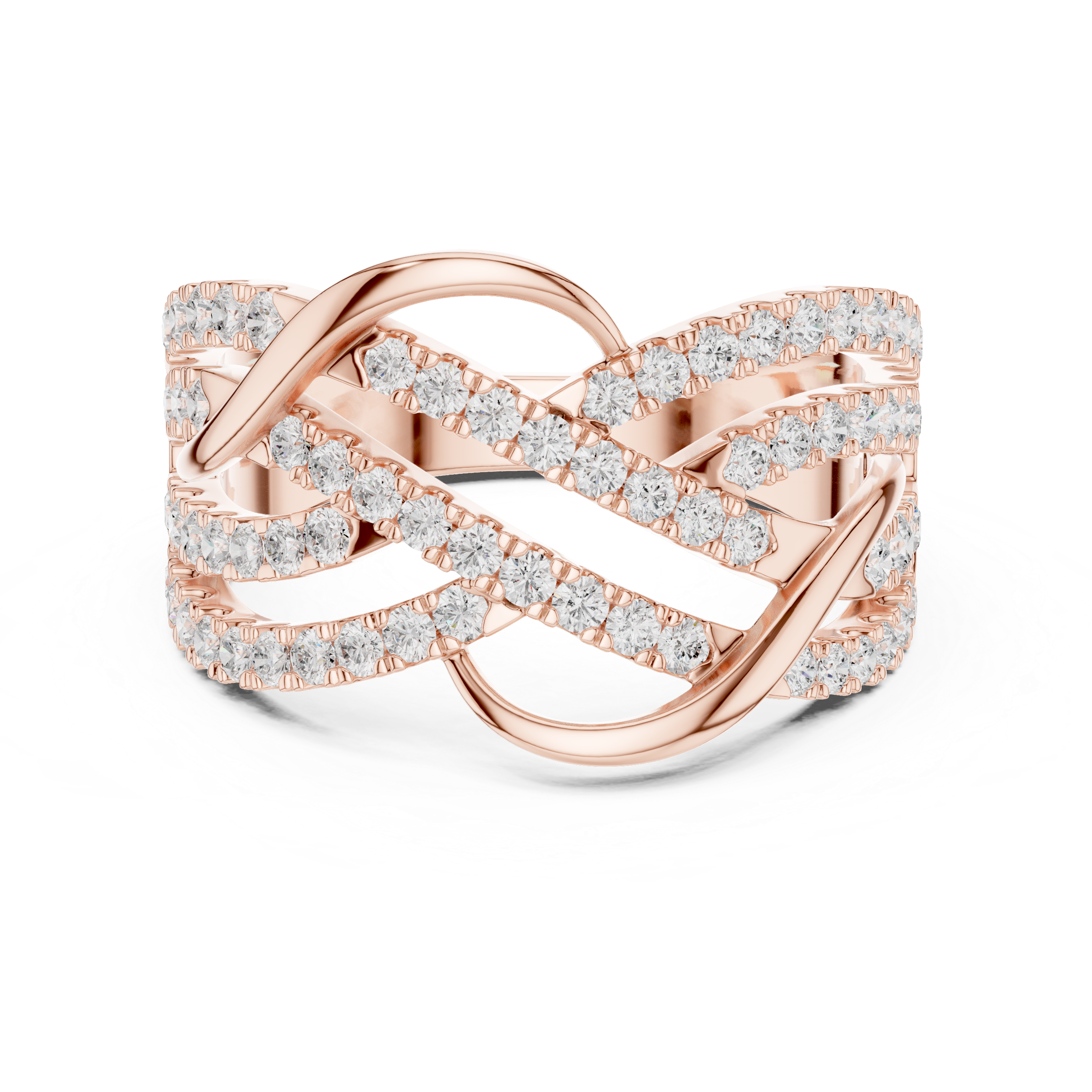 Infinity Crisscross Diamond Wide Band Ring