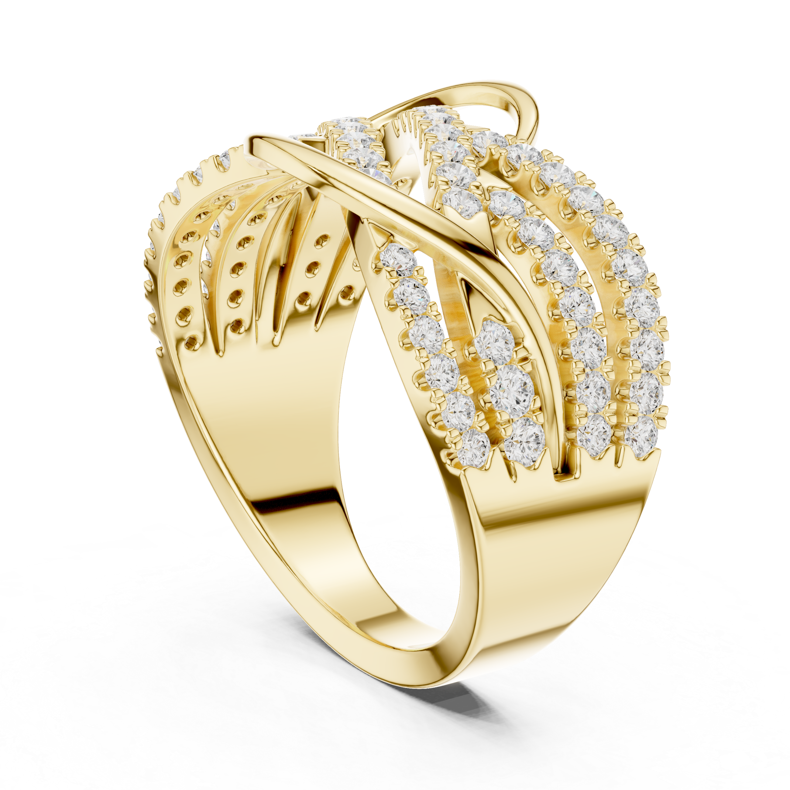 Infinity Crisscross Diamond Wide Band Ring