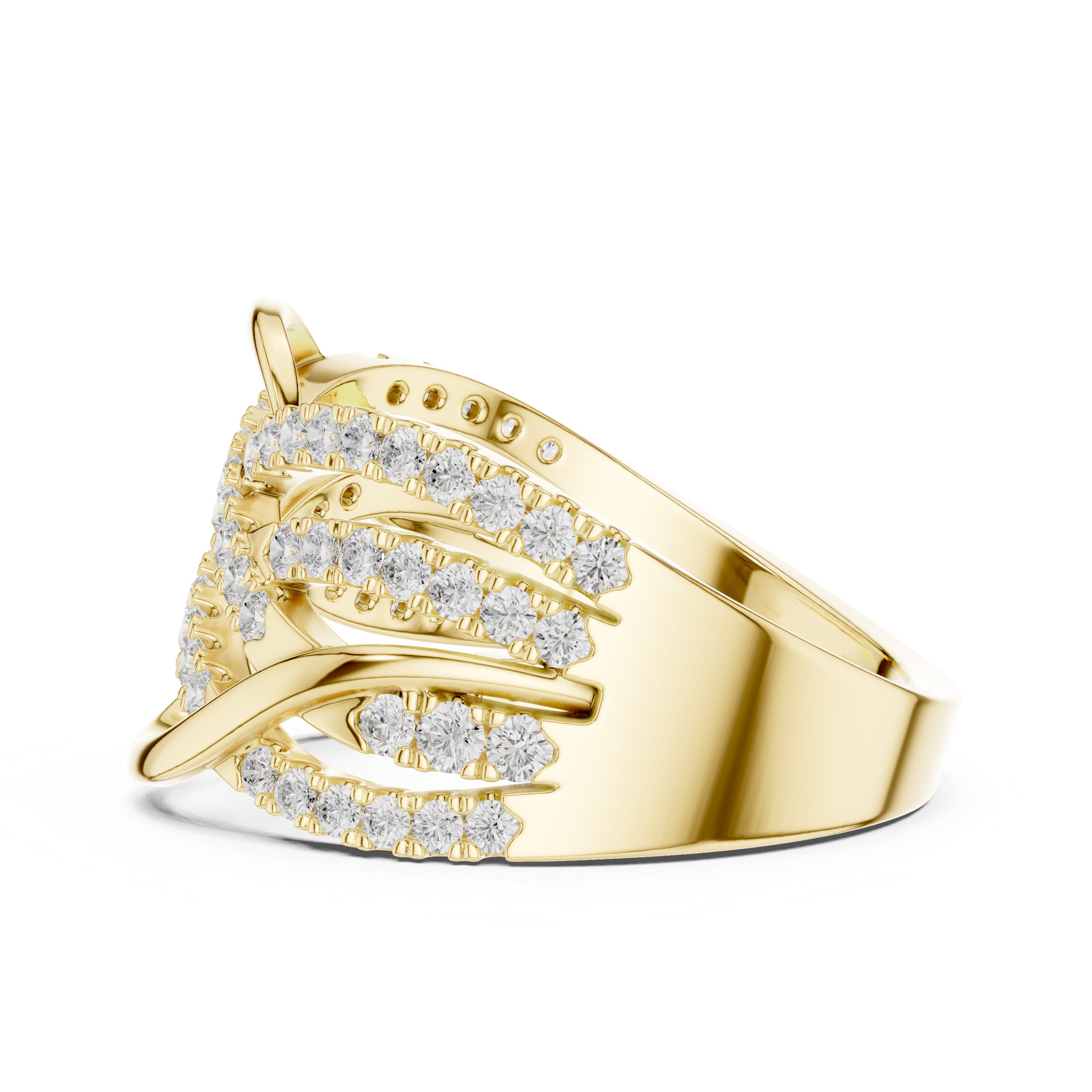 Infinity Crisscross Diamond Wide Band Ring