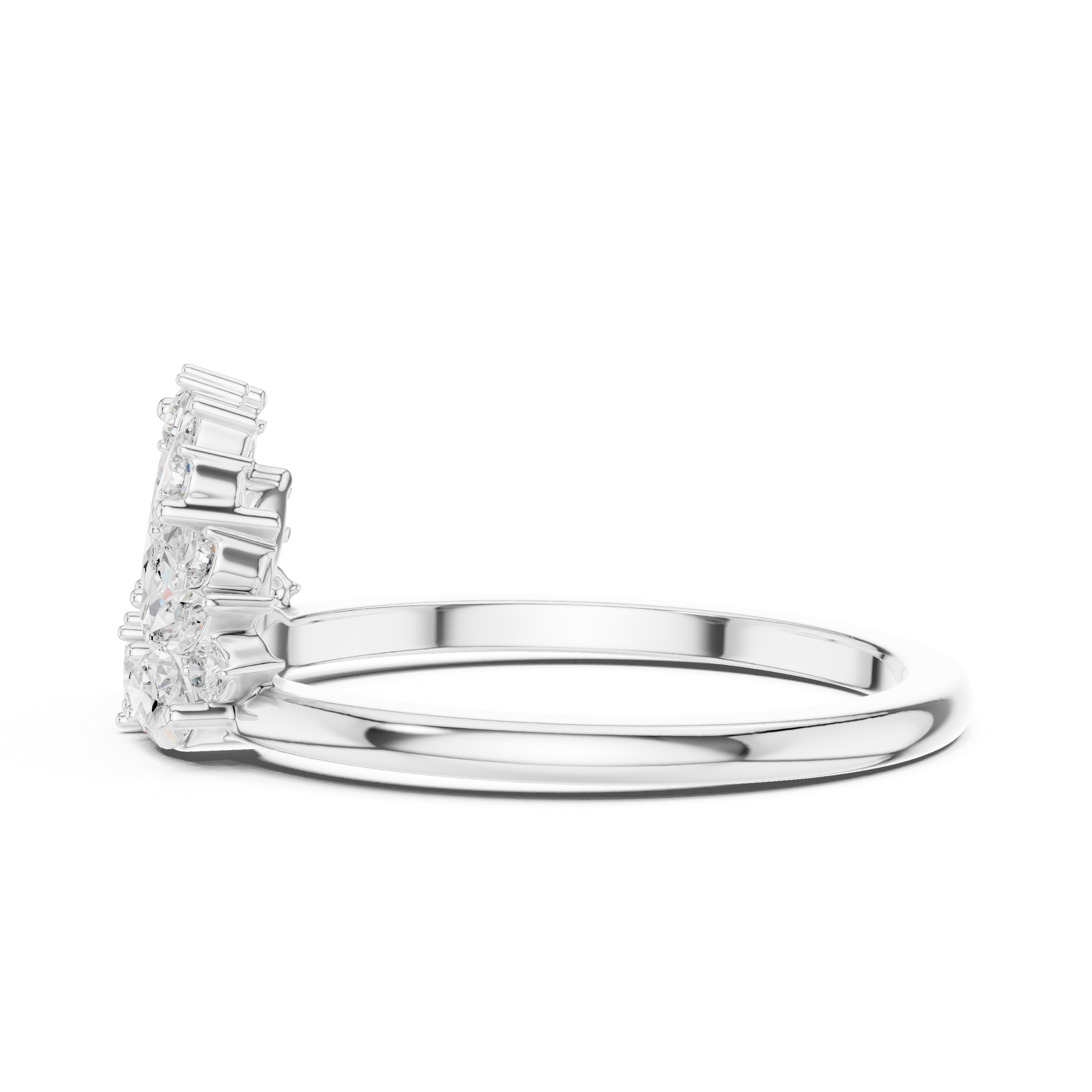 Lotus Bloom Diamond Ring – Marquise & Round Diamond Floral Statement Ring