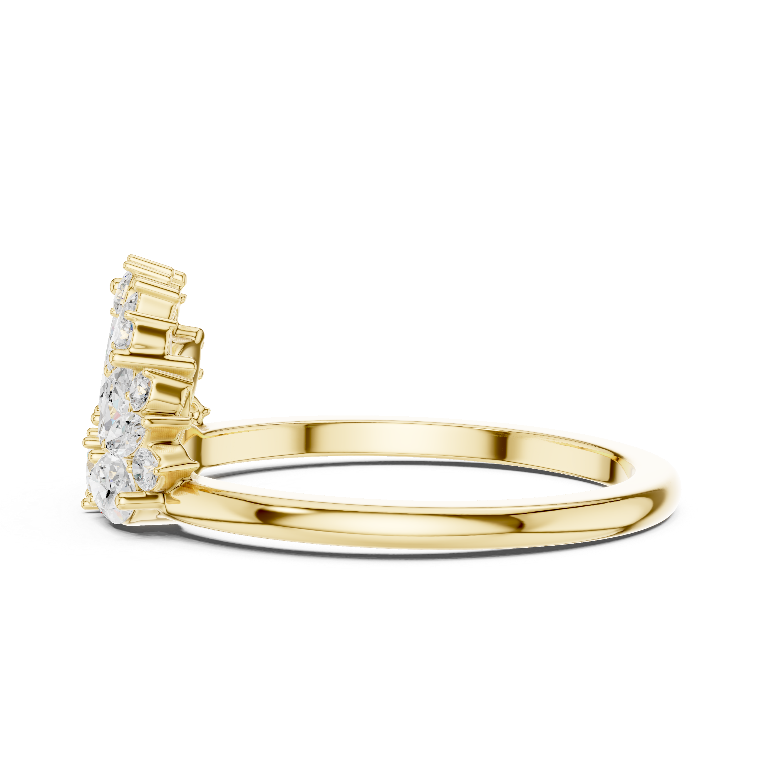 Lotus Bloom Diamond Ring – Marquise & Round Diamond Floral Statement Ring
