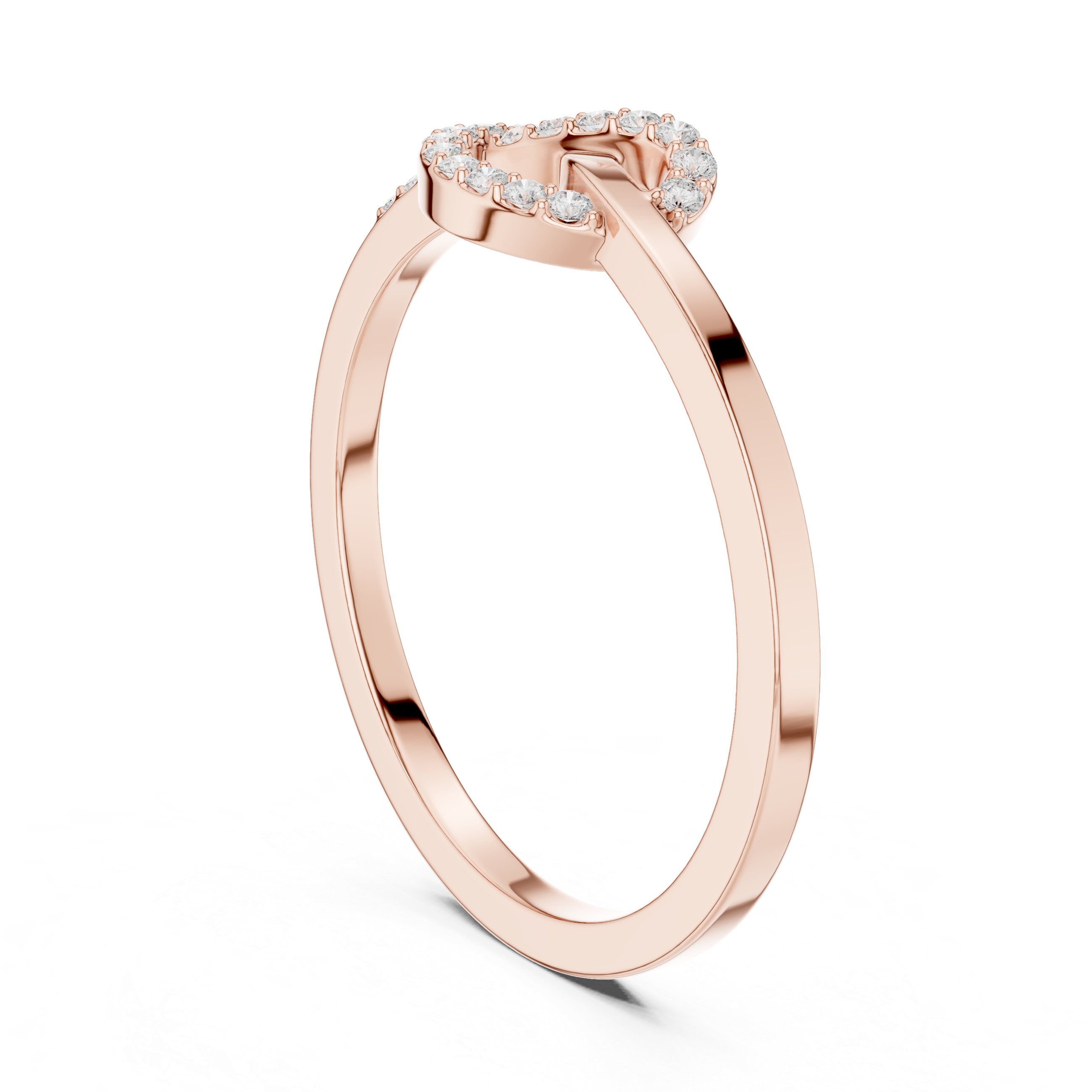 Infinity Knot Diamond Ring – Pavé Set Open Loop Promise Ring
