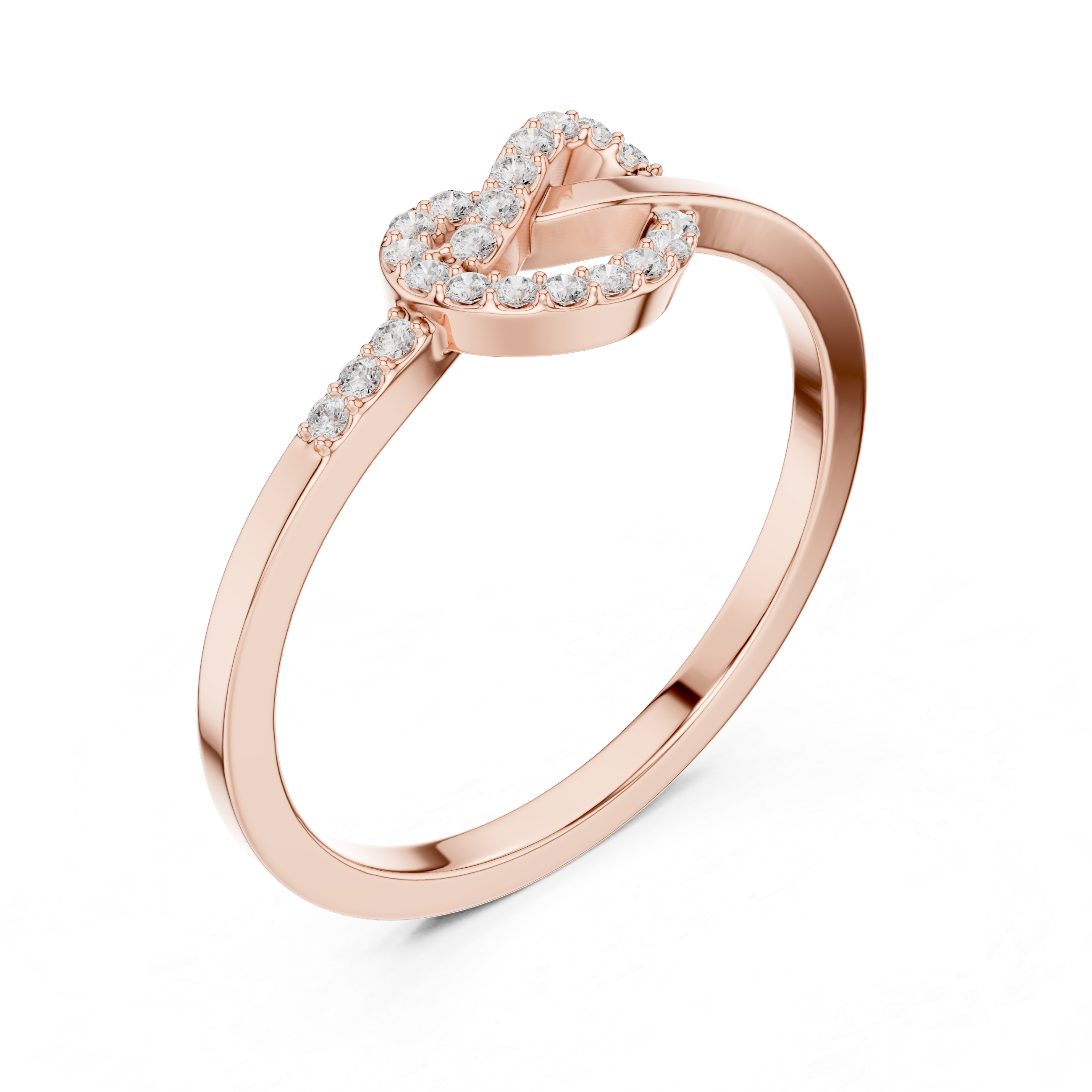 Infinity Knot Diamond Ring – Pavé Set Open Loop Promise Ring