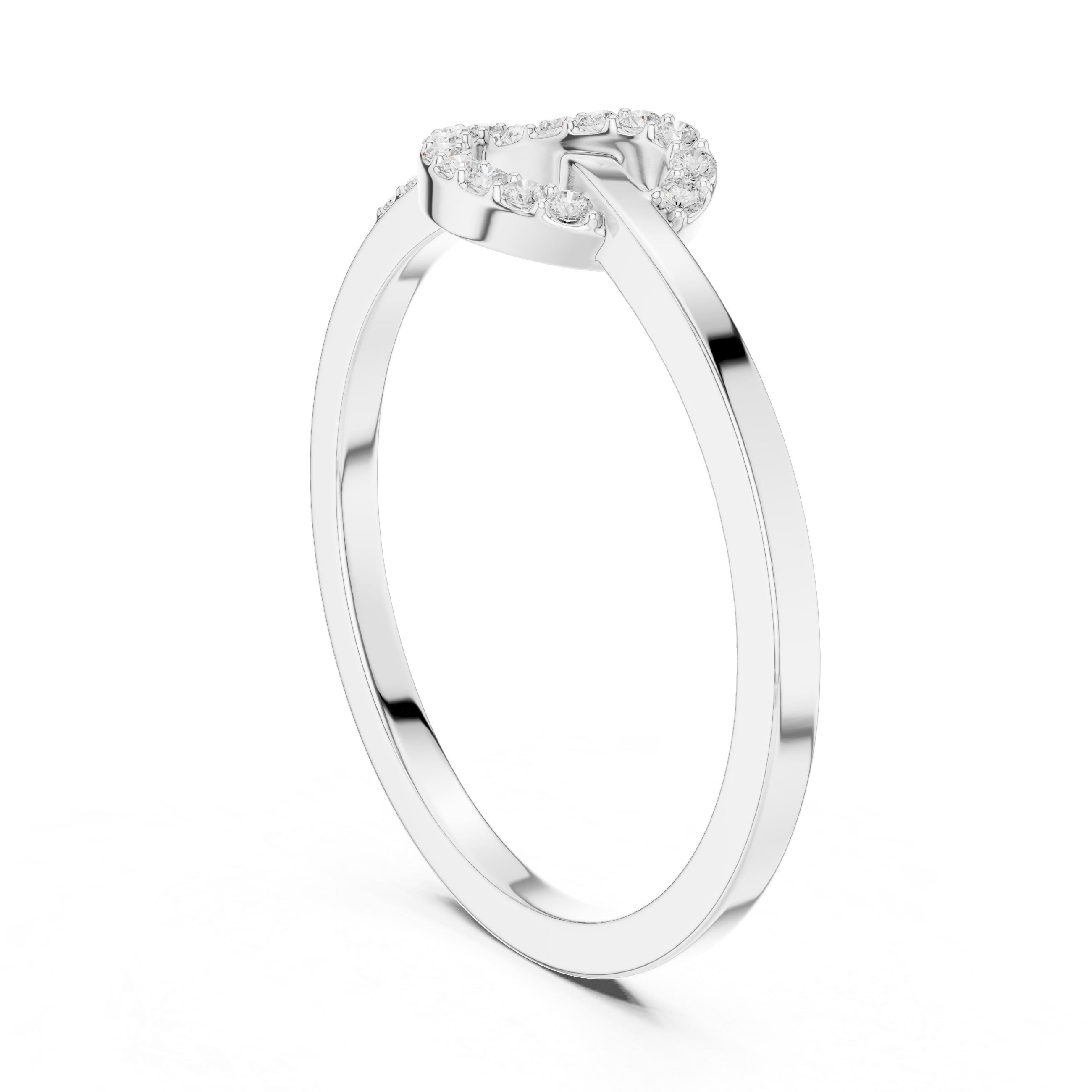 Infinity Knot Diamond Ring – Pavé Set Open Loop Promise Ring