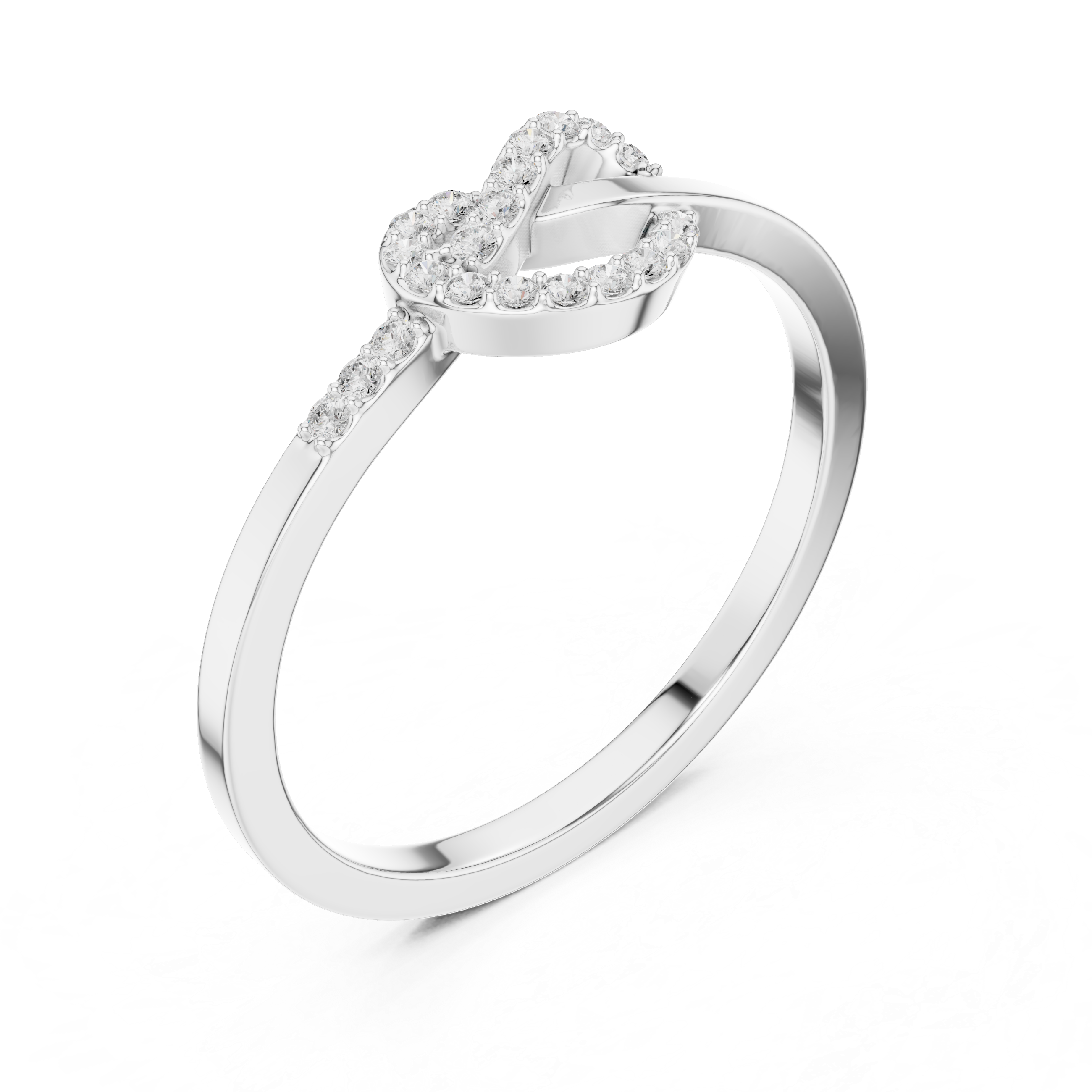 Infinity Knot Diamond Ring – Pavé Set Open Loop Promise Ring