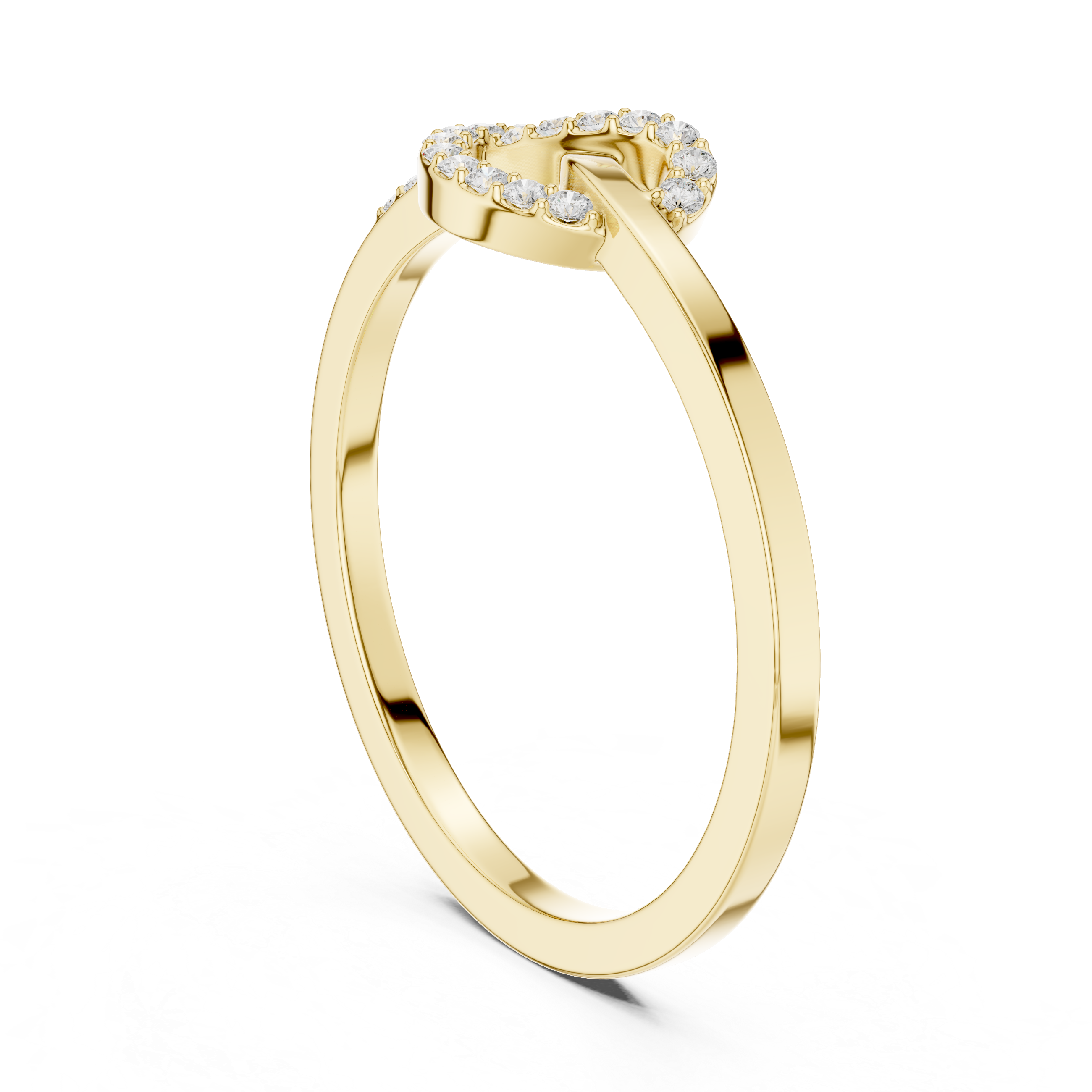Infinity Knot Diamond Ring – Pavé Set Open Loop Promise Ring