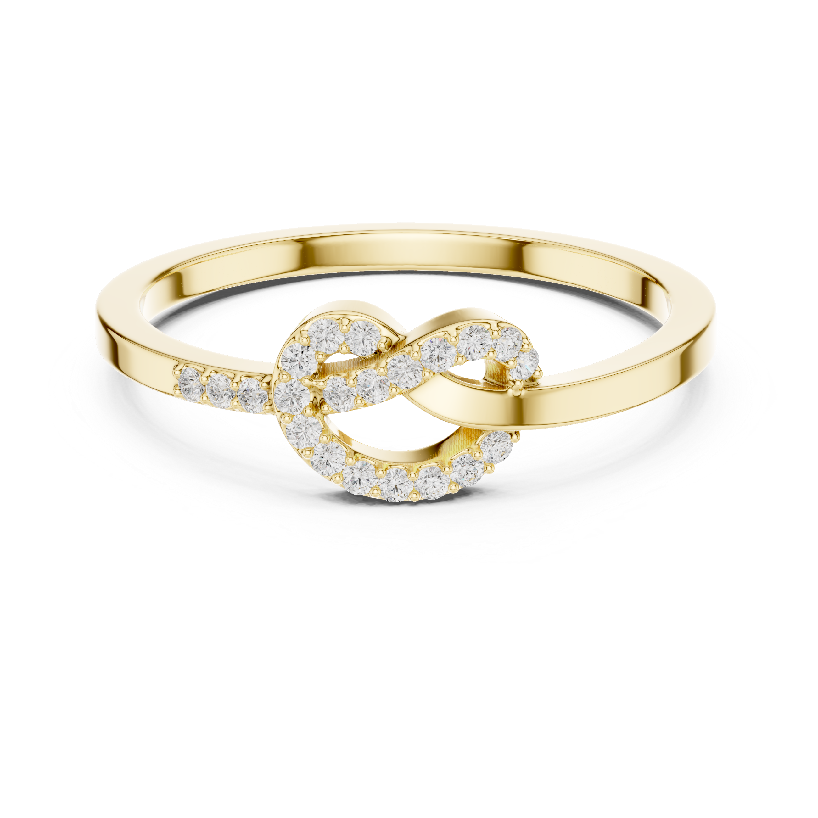 Infinity Knot Diamond Ring – Pavé Set Open Loop Promise Ring