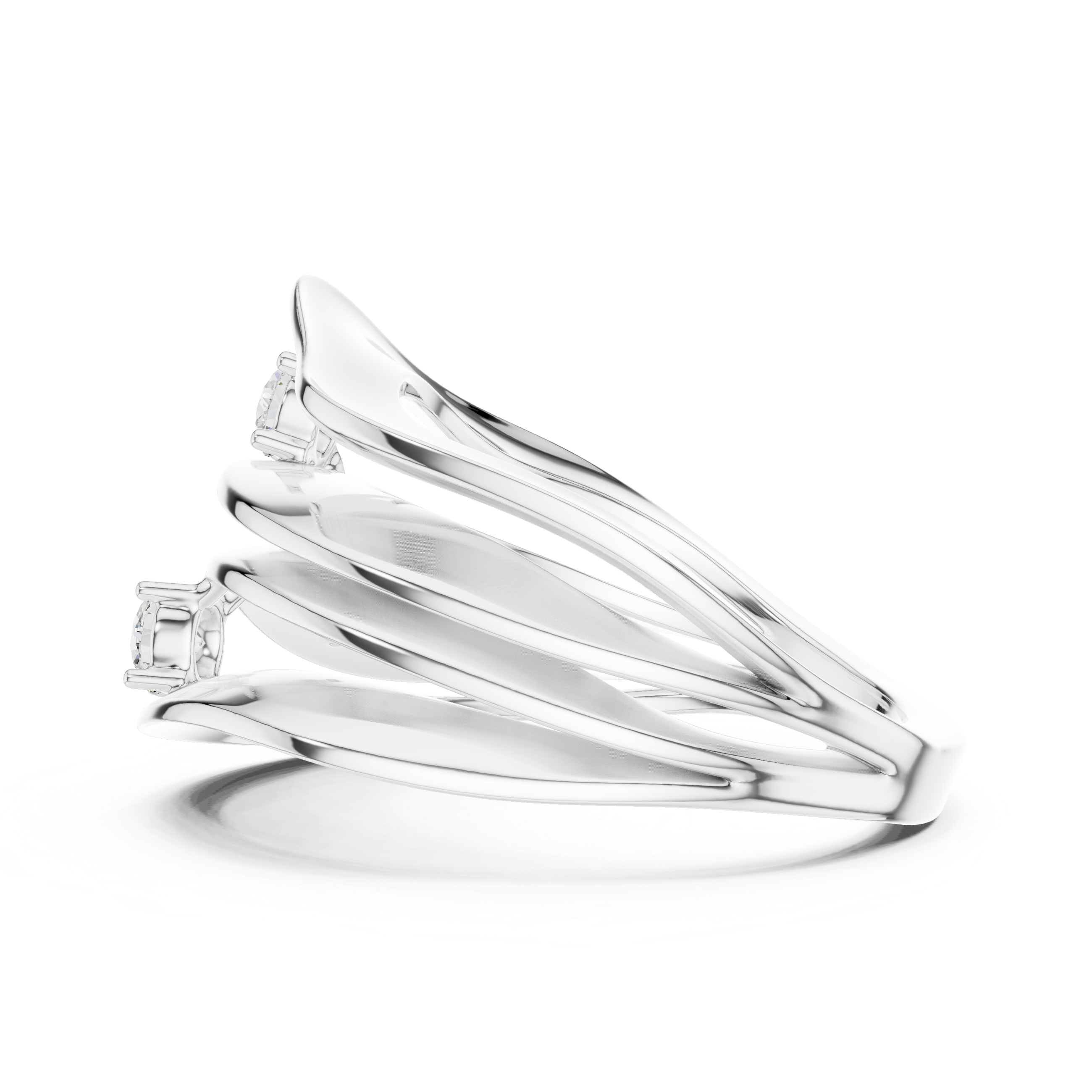 Triple Diamond Multi-Layer Wrap Ring – Contemporary Statement Ring