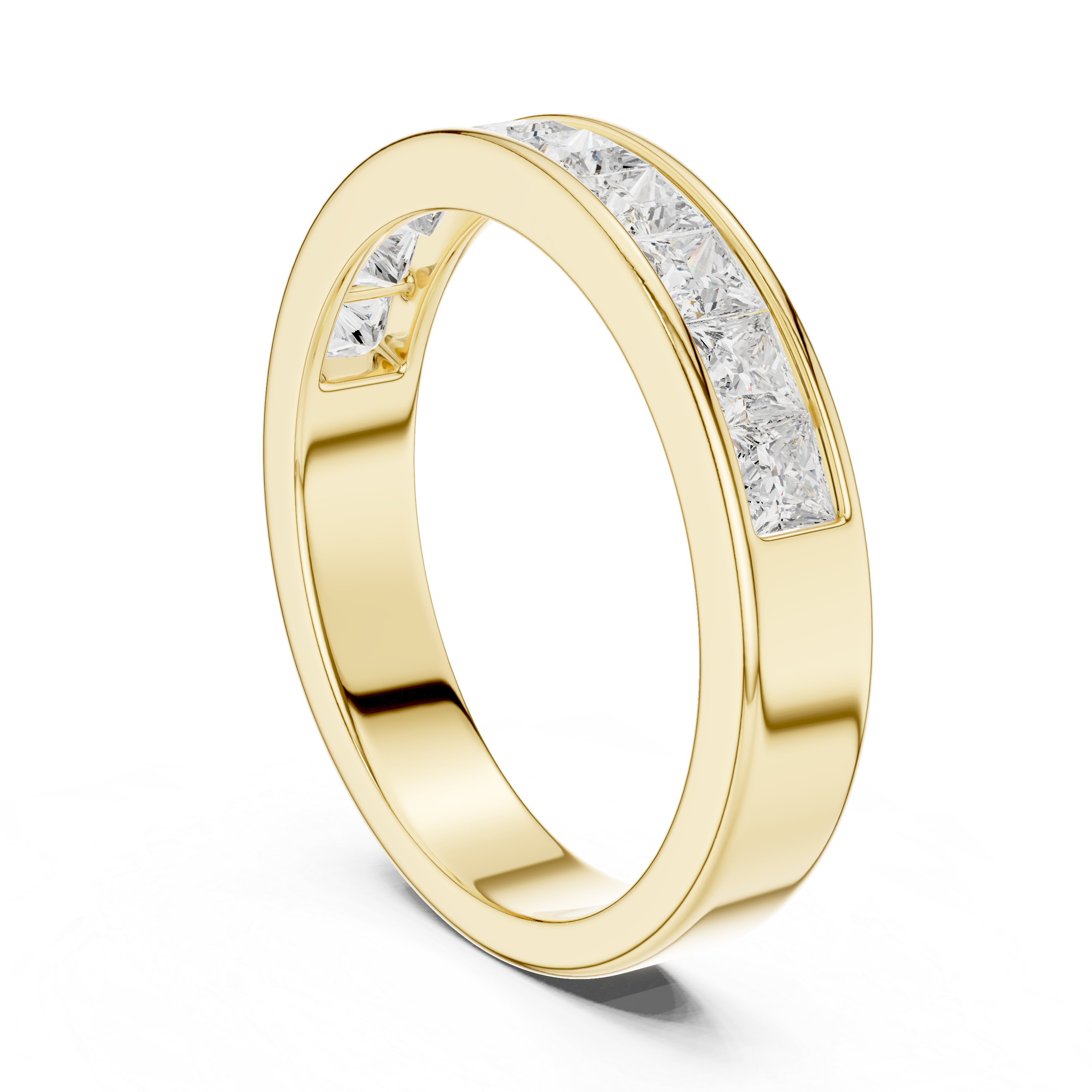 Princess Cut Channel Set Wedding Band – Modern Diamond Eternity Style Ring