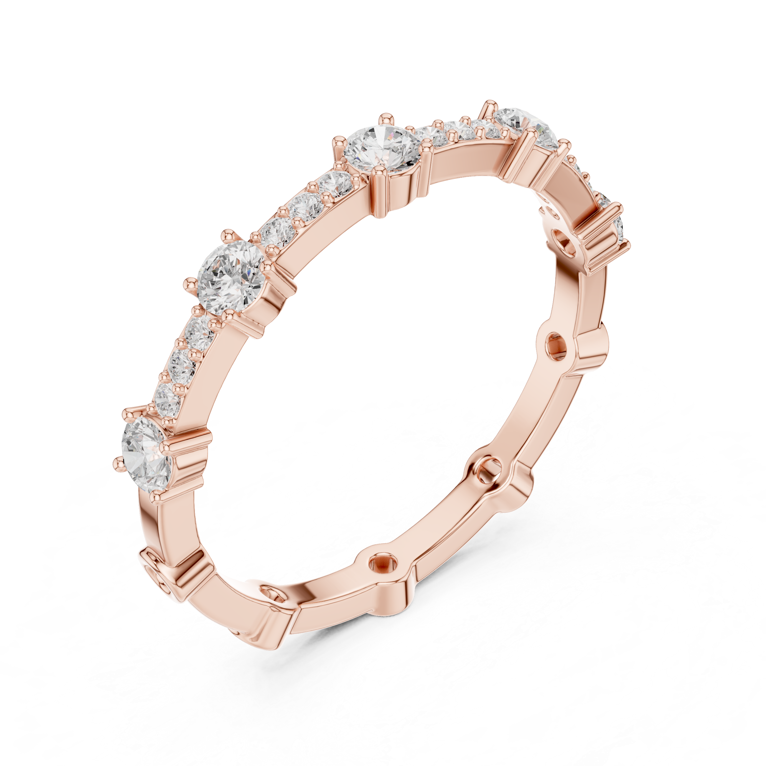 Round Diamond Eternity Ring – Shared Prong Anniversary Band