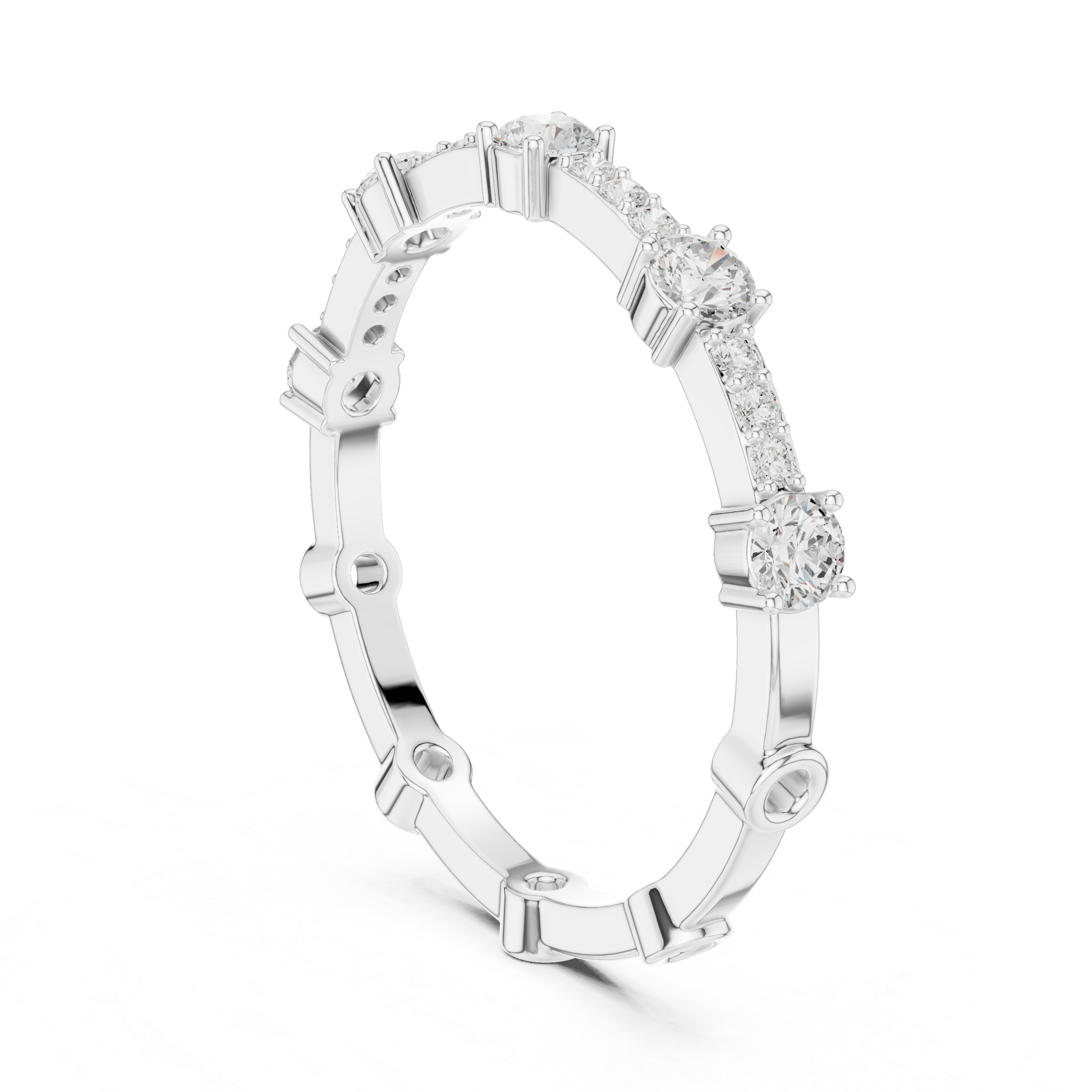 Round Diamond Eternity Ring – Shared Prong Anniversary Band