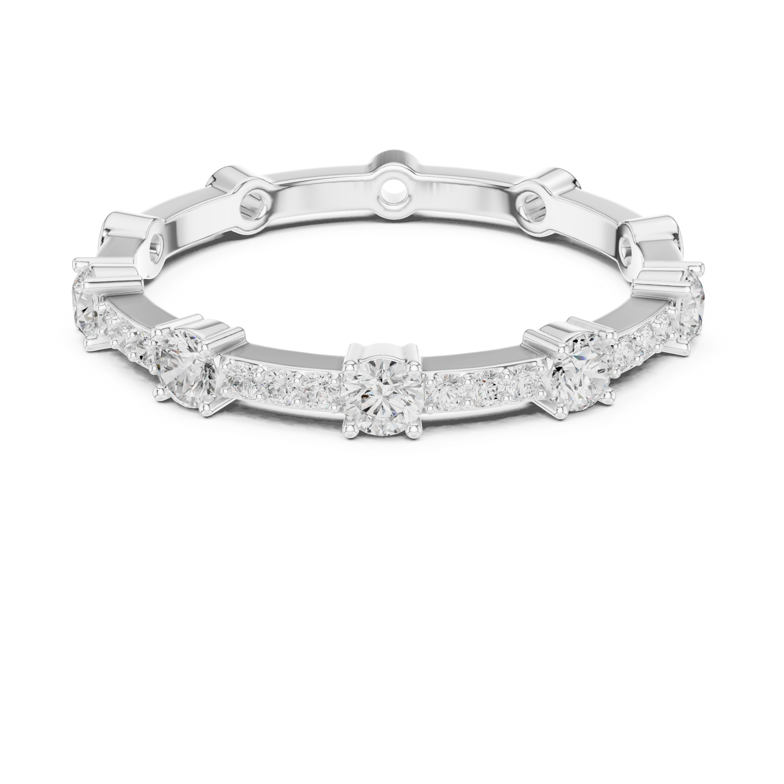 Round Diamond Eternity Ring – Shared Prong Anniversary Band