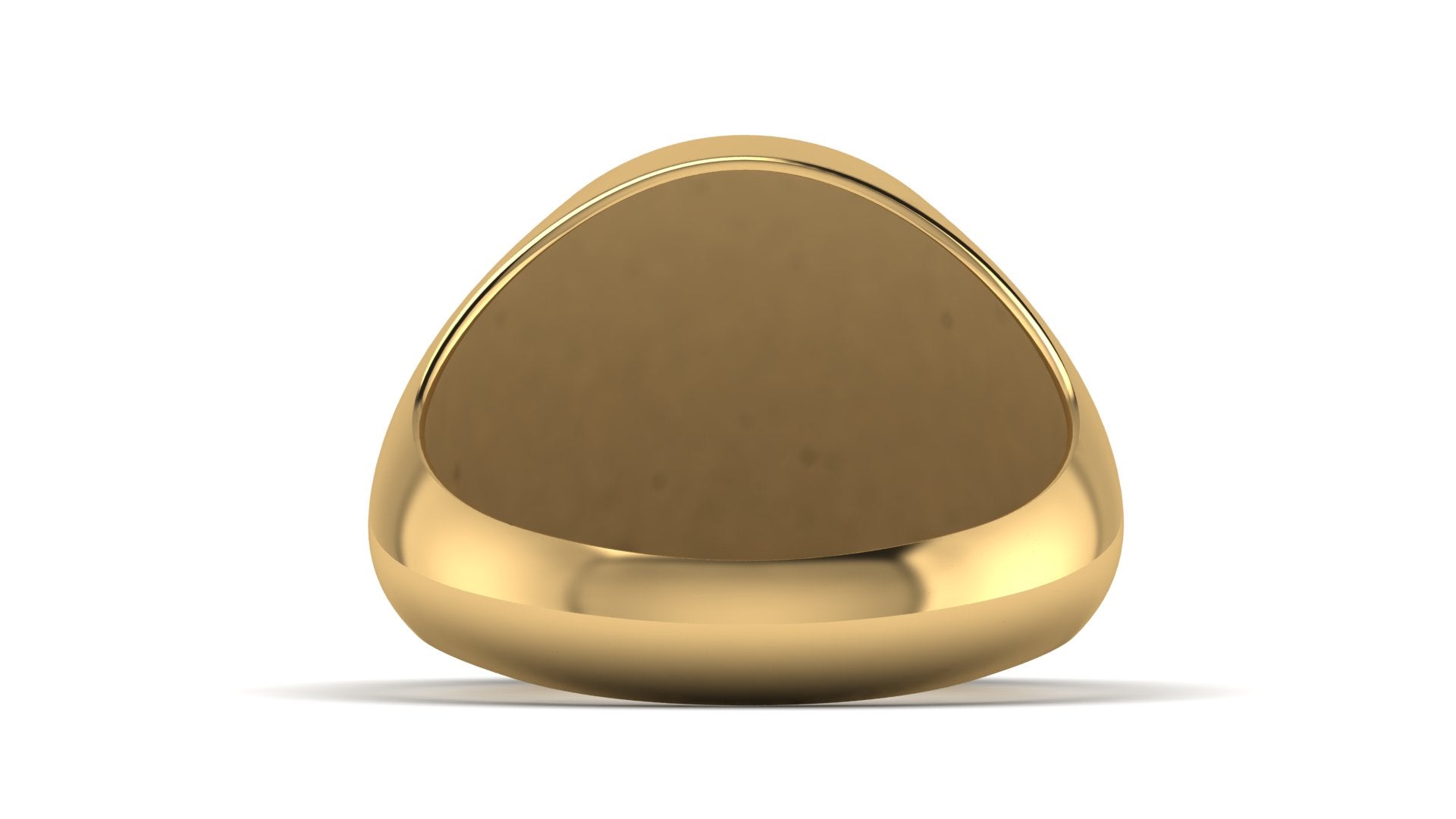 Gold ring with a unique design on a white background