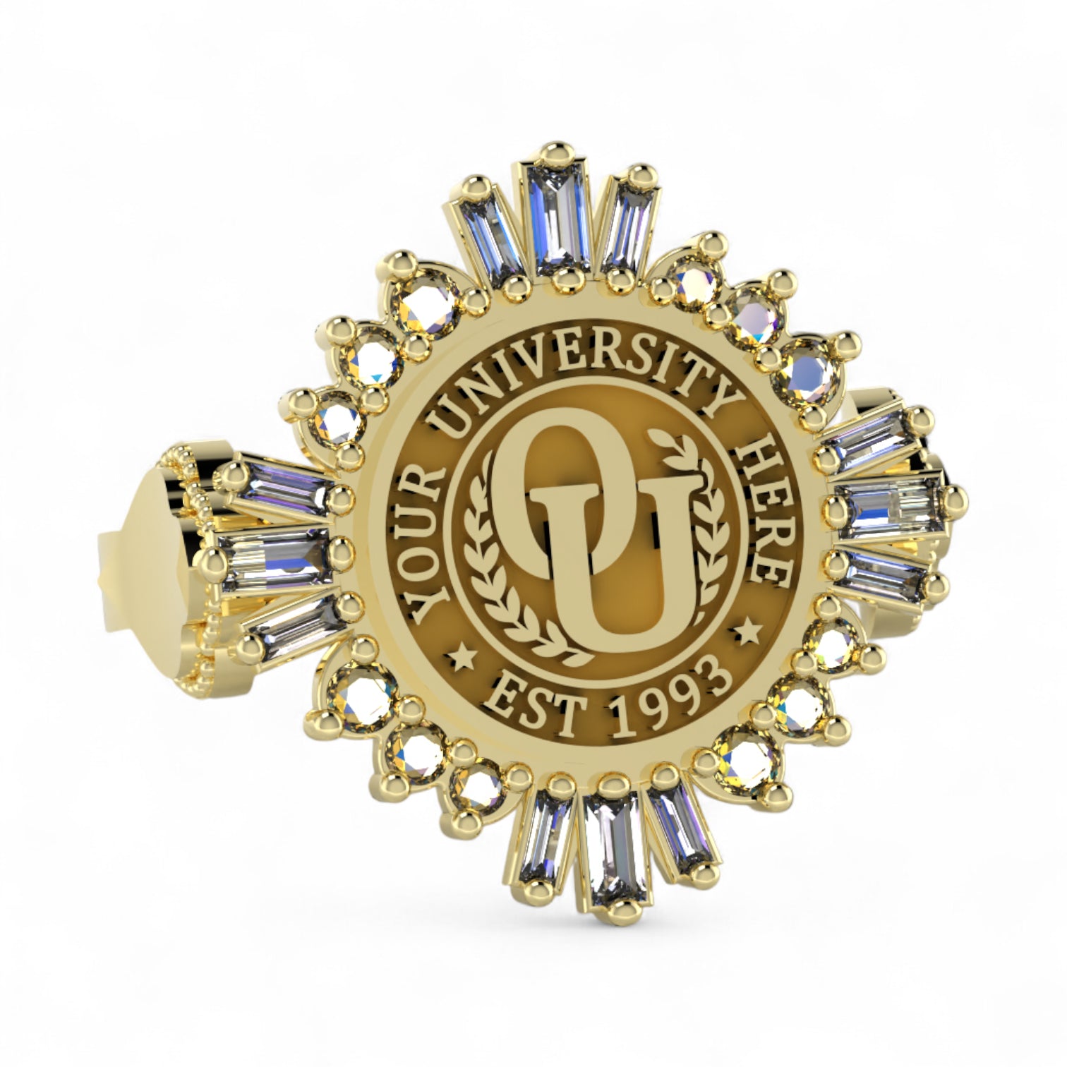 Custom Graduation Ring | Solid Gold & Sterling Silver University Keepsake