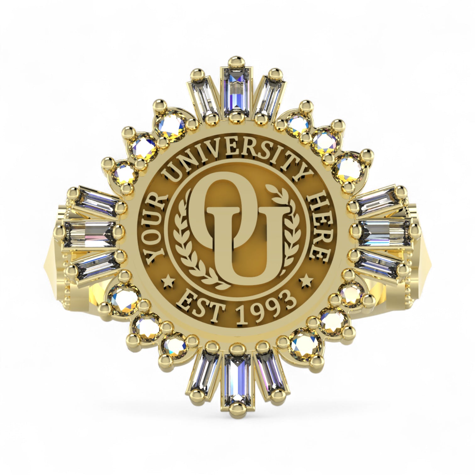 Custom Graduation Ring | Solid Gold & Sterling Silver University Keepsake