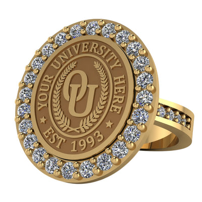 Circum Oval | Channel Core Band Custom Collage Ring